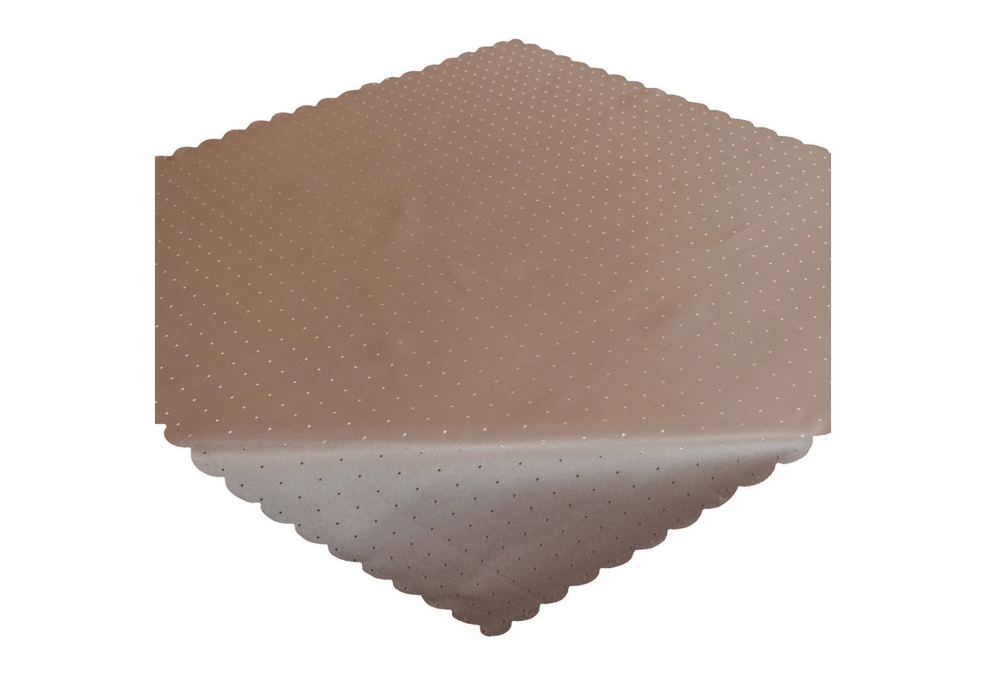 matches21 HOME & HOBBY Tischdecke Tischdecke 90 x 90 cm in Hellbraun für Esstisch & Küche (1-tlg), Waschbares Tischtuch mit gewelltem Rand