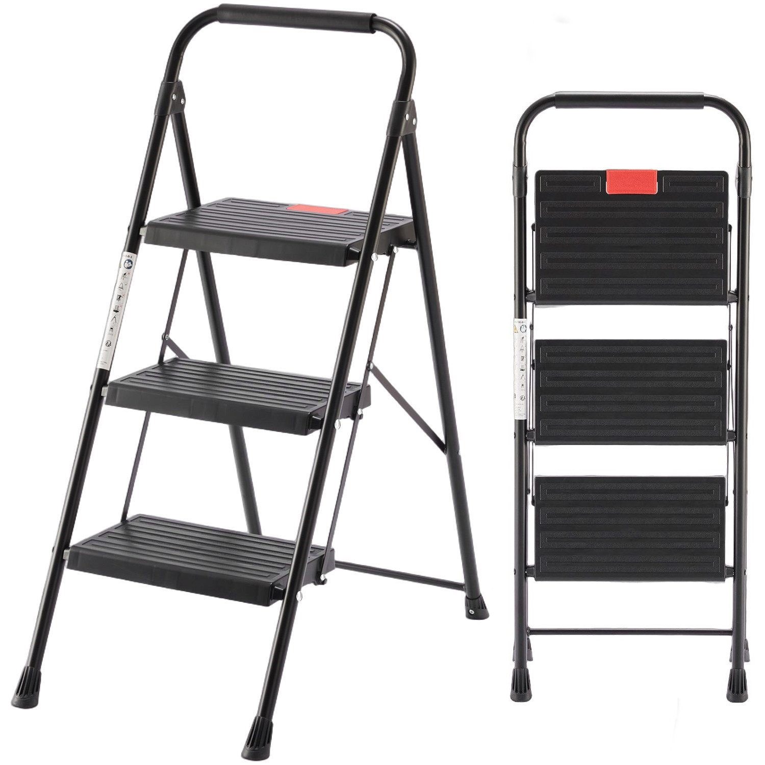 SURFOU Trittleiter Leiter Zweiseitige Aluleiter Klappleiter Stufenstehleiter, Faltbar Haushaltsleiter Tragkraft bis 150 kg Belastbar Stehleiter