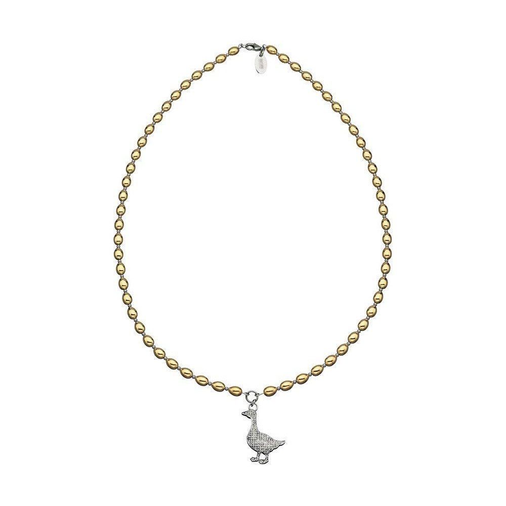 Moschino Collier MJ0038, Goldfarbene Erbskette, mit Zirkonia bestezt