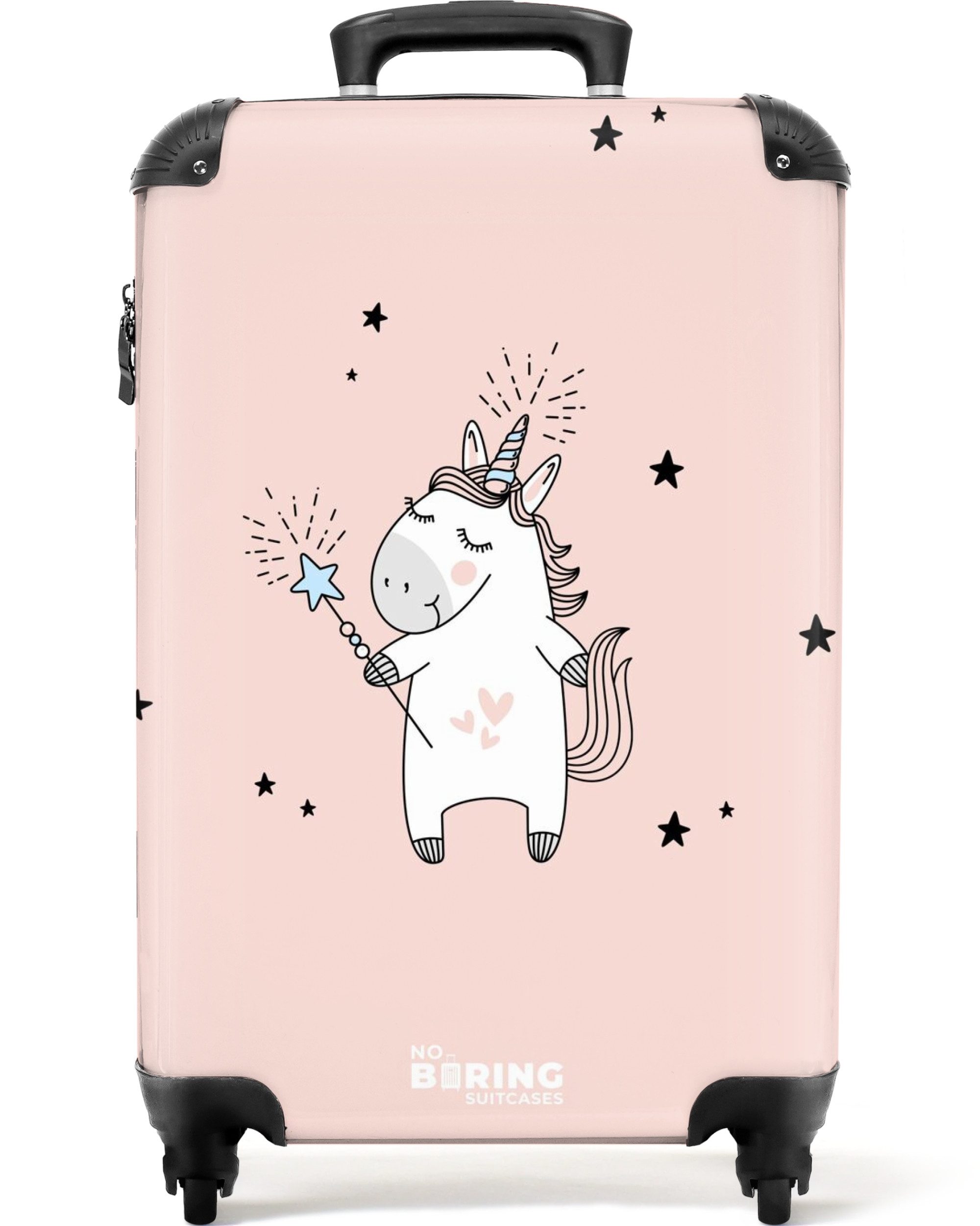 Kinderkoffer Einhorn - Sterne - Rosa - Mädchen - Design 55x35x20cm