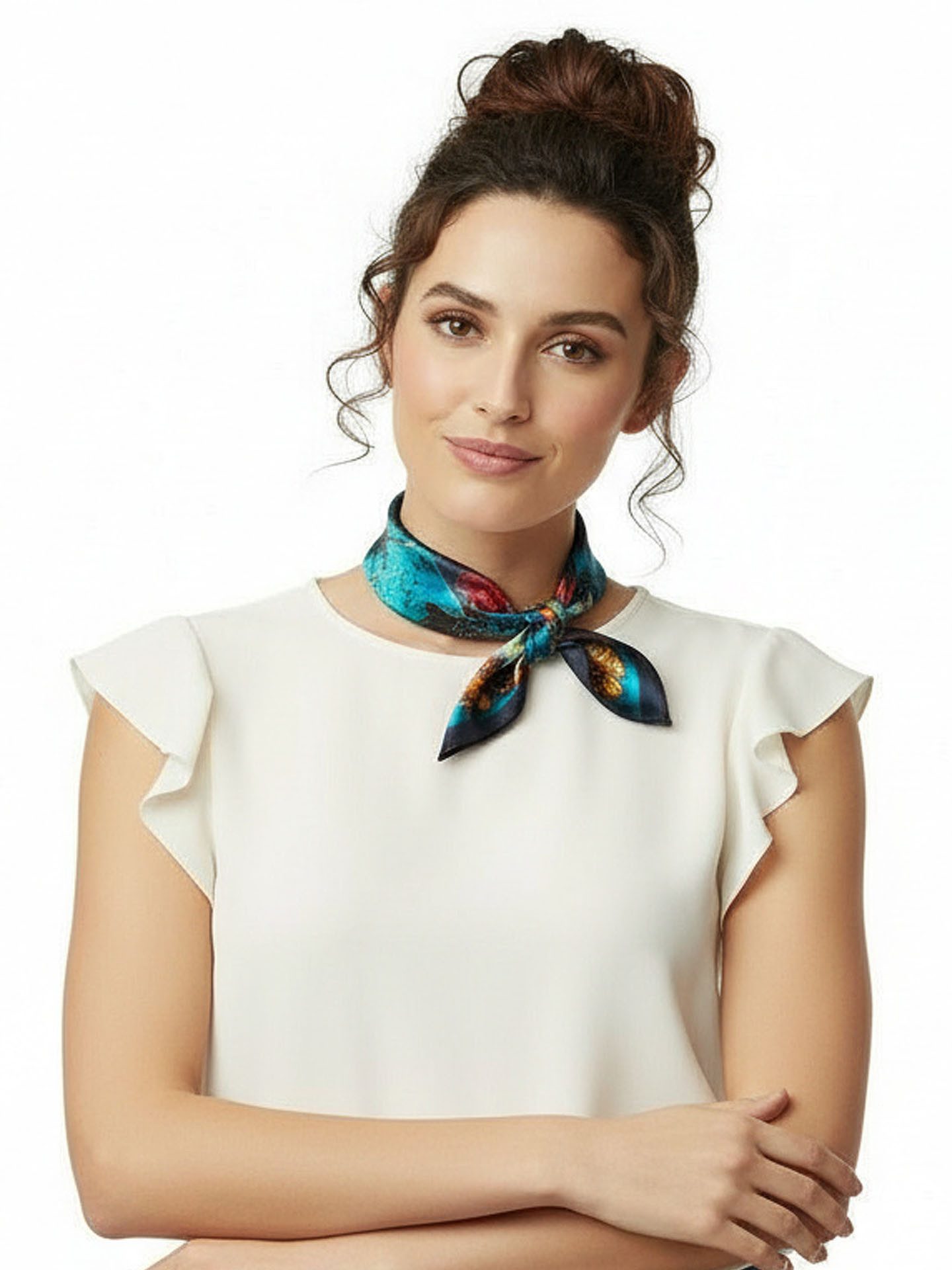 Moschen-Bayern Halstuch Halstuch Damen Nickituch Seidentuch Seidenhalstuch Blau Bunt