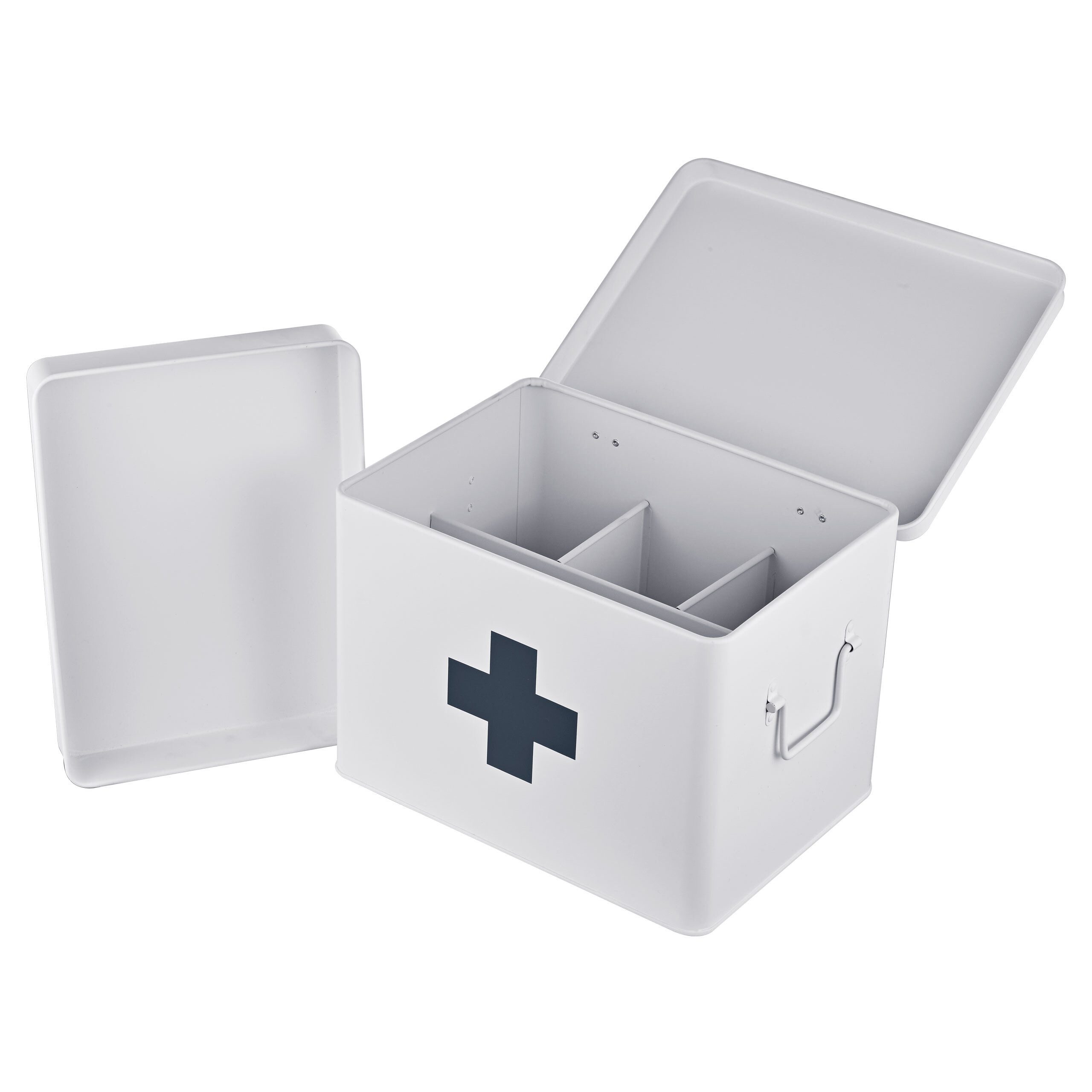 relaxdays Erste-Hilfe-Koffer Medizinbox aus Metall, L