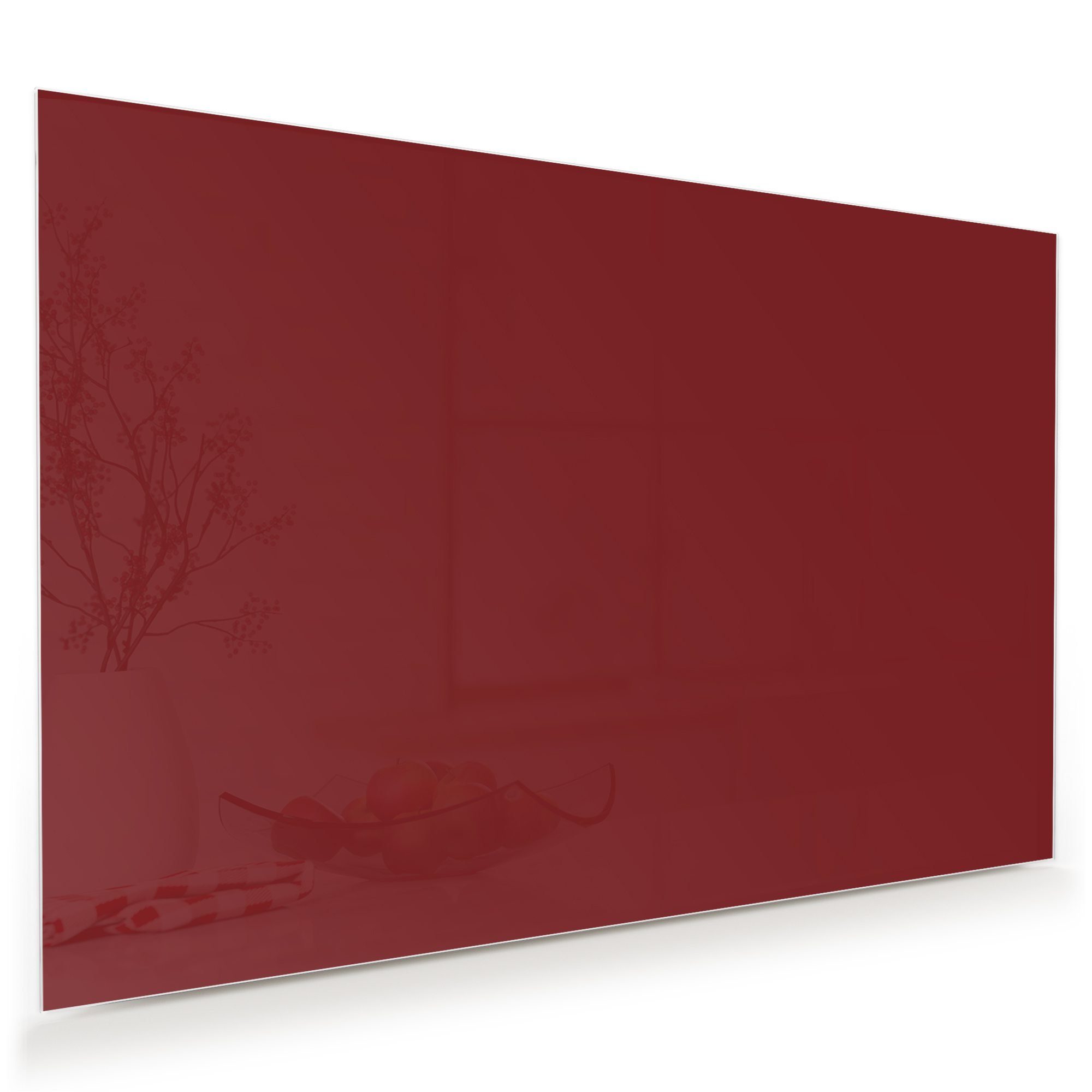 Primedeco Glasbild Wandbild Weinroter Hintergrund I mit Aufhängung, Farben