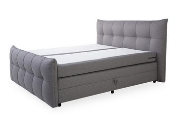 HARPER Boxspringbett Boxspringbett HARPER ELMIRA (LF 180x200 cm) LF 180x200 cm grau