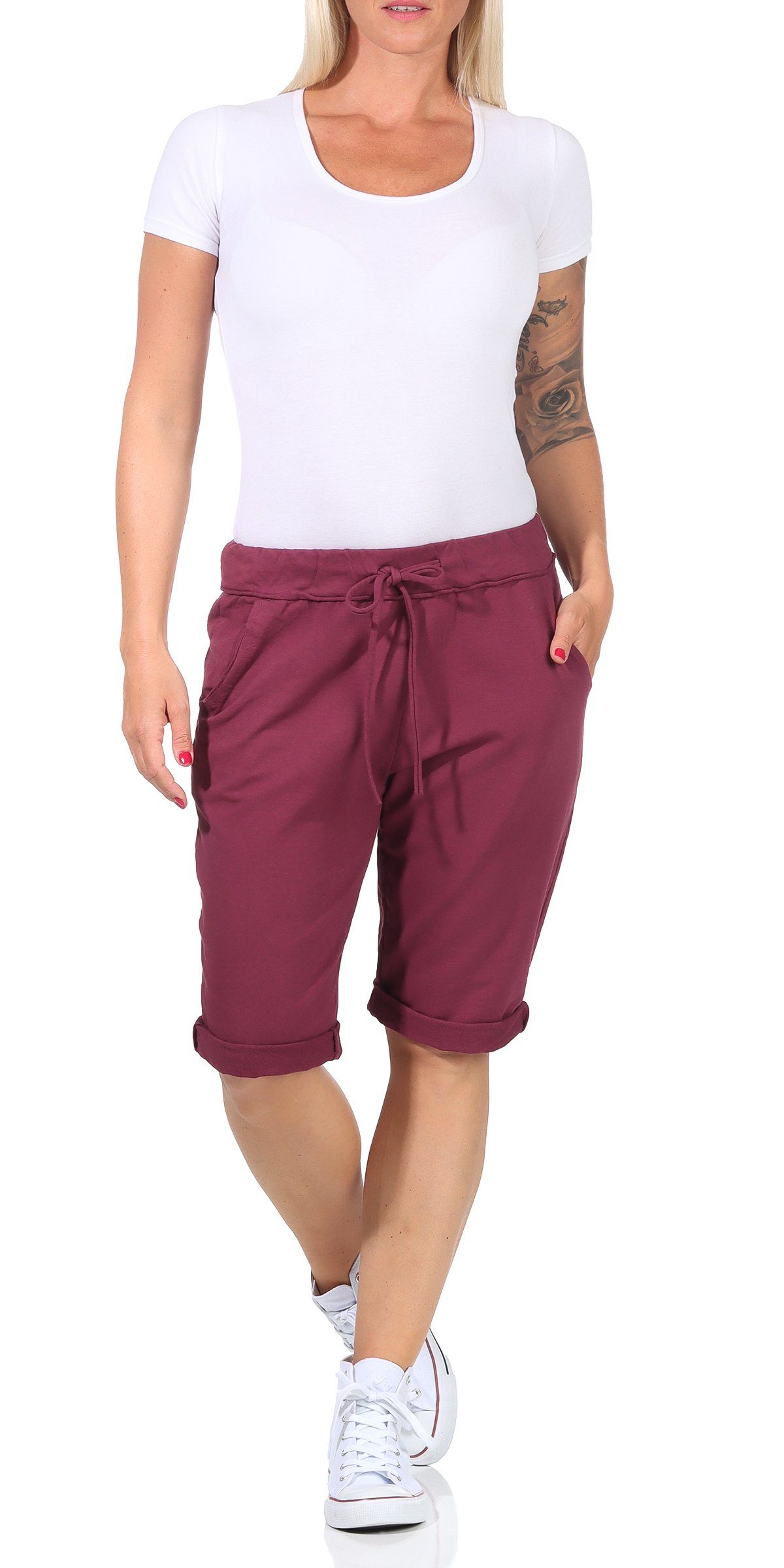 CLEO STYLE Bermudas Sweat Bermuda 1212 Bordo 36-40 günstig online kaufen