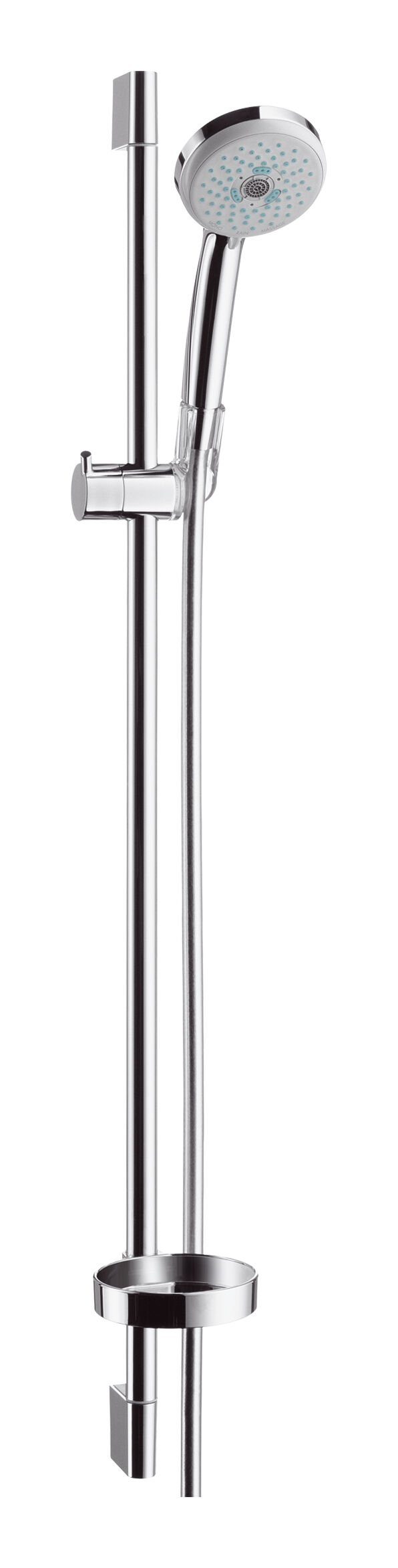 hansgrohe Stangenbrause-Set Croma / Croma 100, Höhe 95.8 cm, 3 Strahlart(en), 100 100 Multi mit Brausestange 900 mm und Seifenschale - Chrom