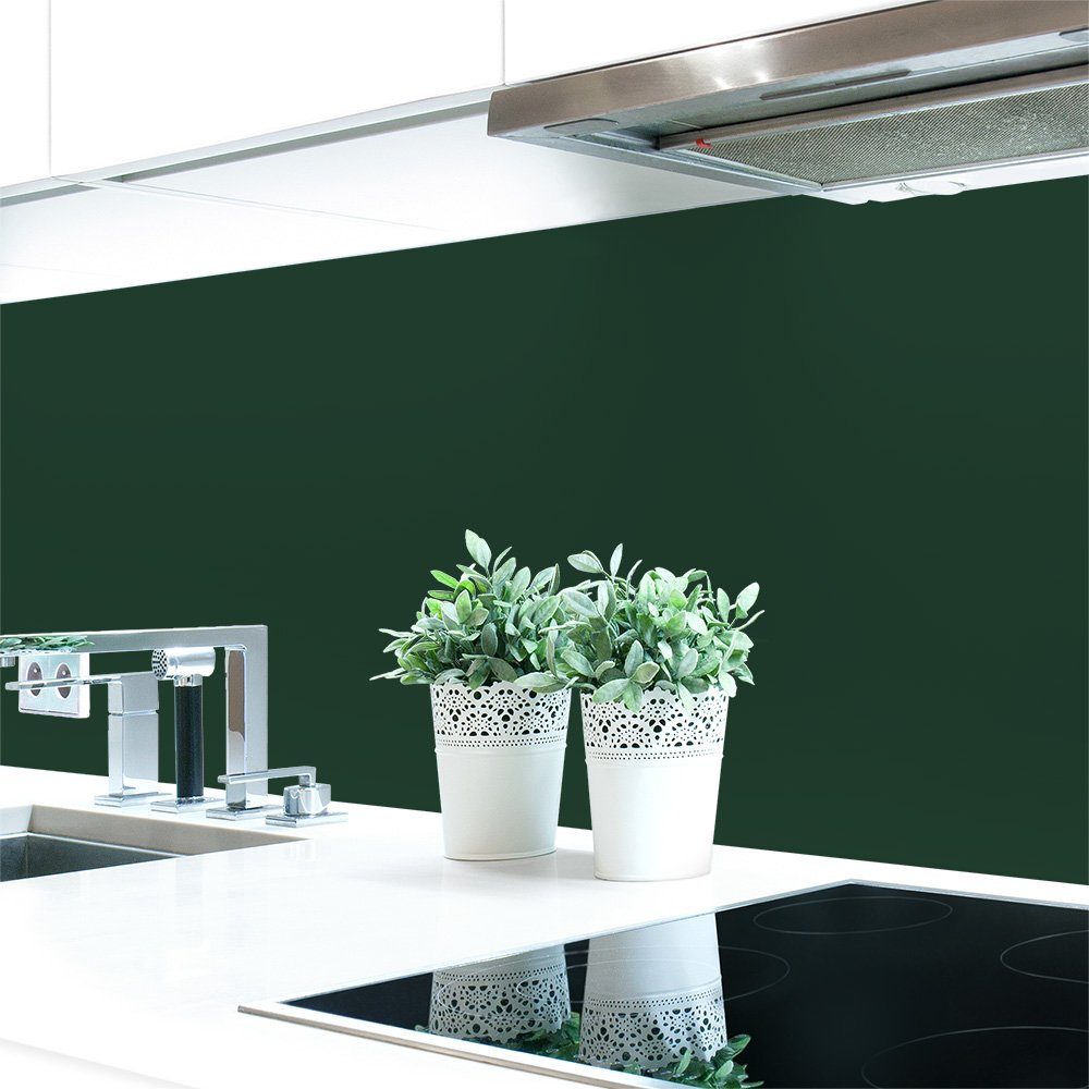 DRUCK-EXPERT Küchenrückwand Küchenrückwand ~ mm RAL Grüntöne 6012 Unifarben Hart-PVC selbstklebend 0,4 Premium Schwarzgrün