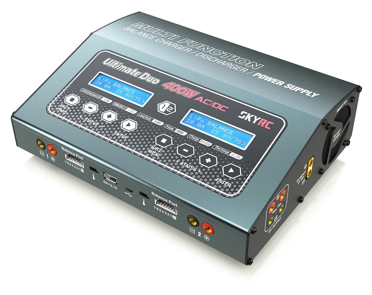 SkyRC Ladegerät D400 AC/DC 2x200W LiPo 1-7S 20A RC-Ladegerät