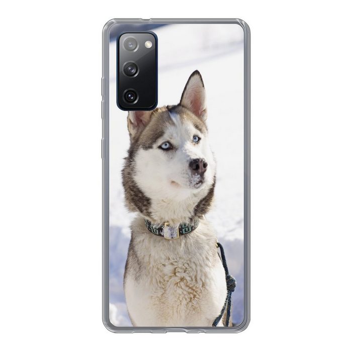 MuchoWow Handyhülle Sibirischer Schlittenhund im Schnee Phone Case Handyhülle Samsung Galaxy S20 FE Silikon Schutzhülle