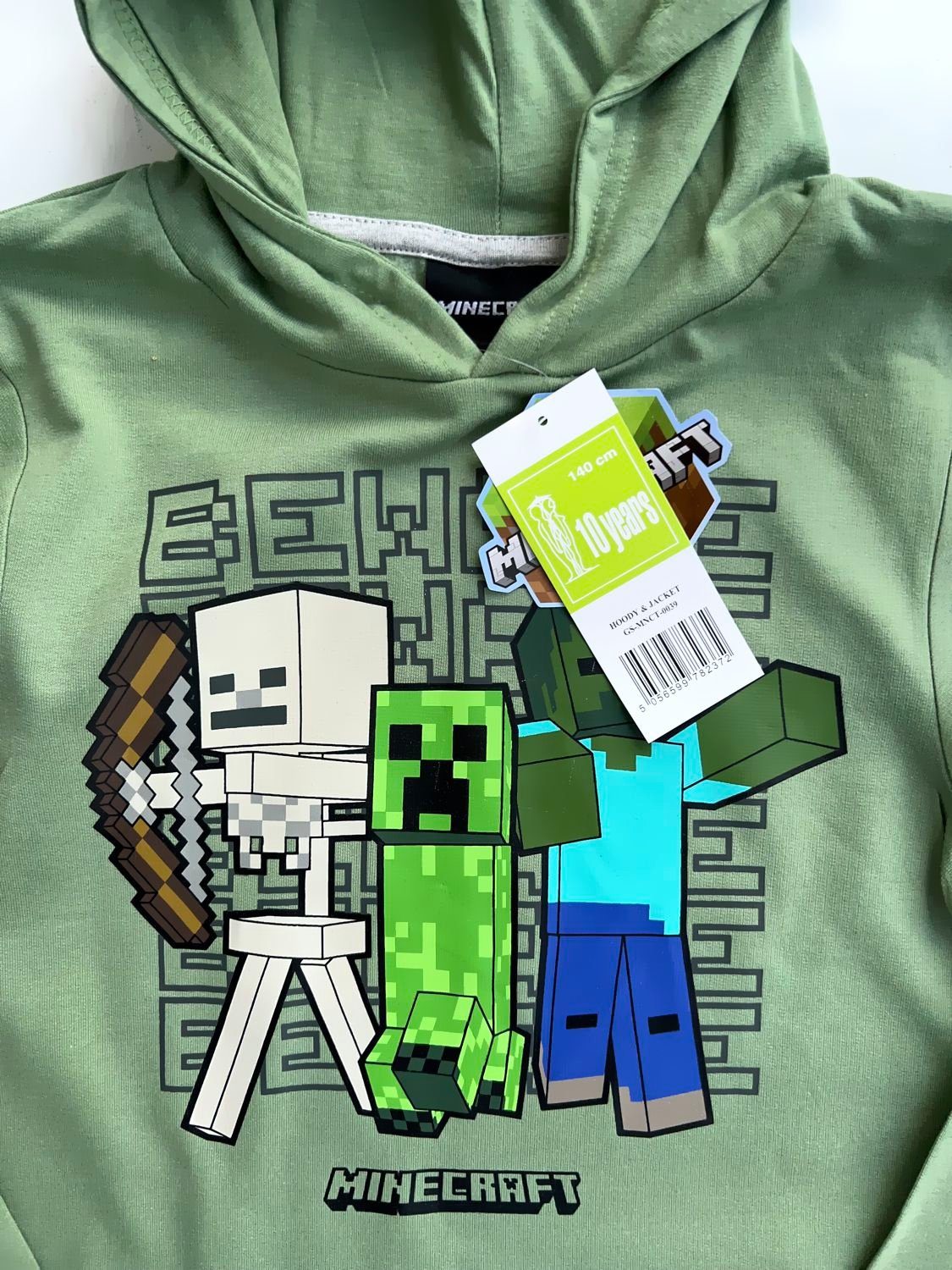 Minecraft Kapuzensweatshirt Minecraft Hoodie Sweatshirt mit Kapuze Jungen + Mädchen 8 10 12 14