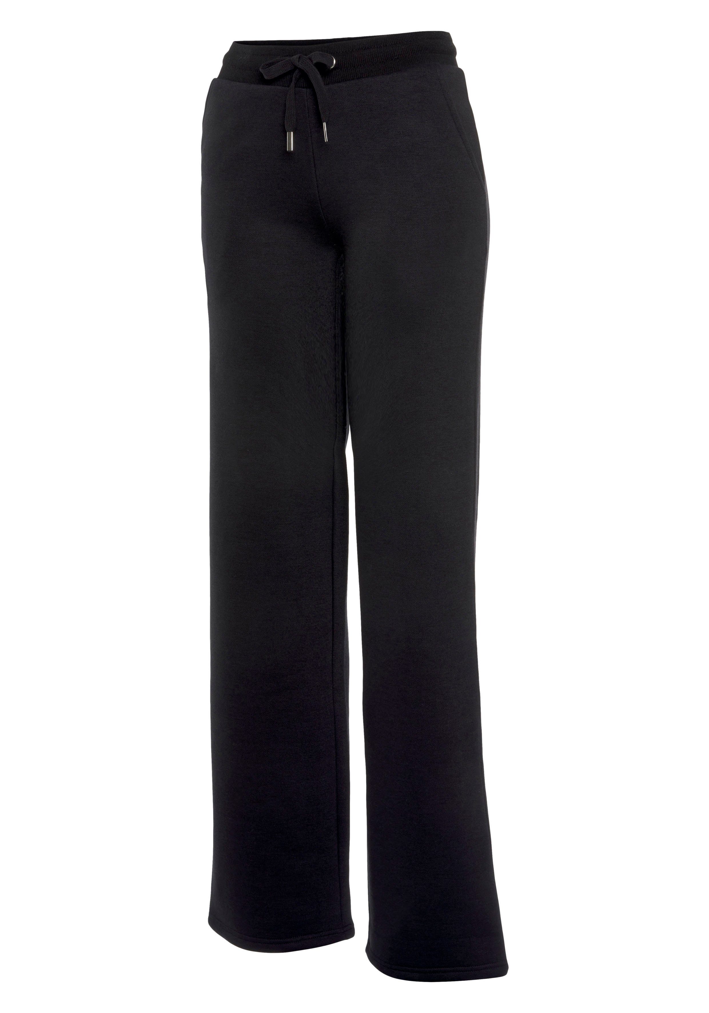 weitem Sweatqualität -Loungehose Vivance mit schwarz ultraweicher Bein aus Relaxhose und