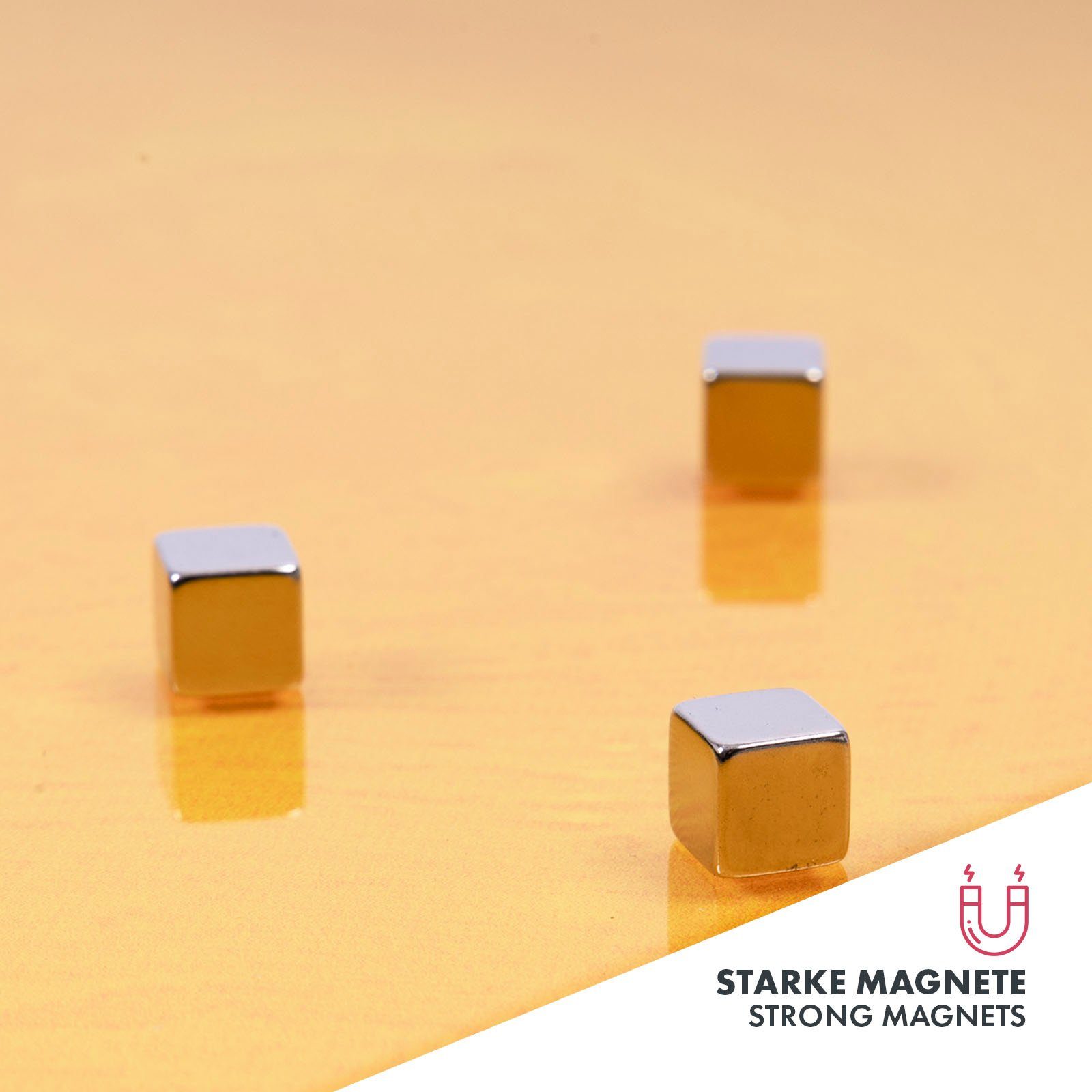 Memoboard Magnete, Verschiedene & Montagematerial - Inkl. Kubus Farben Whiff Gelb Design-Glas-Memoboard, Größen &