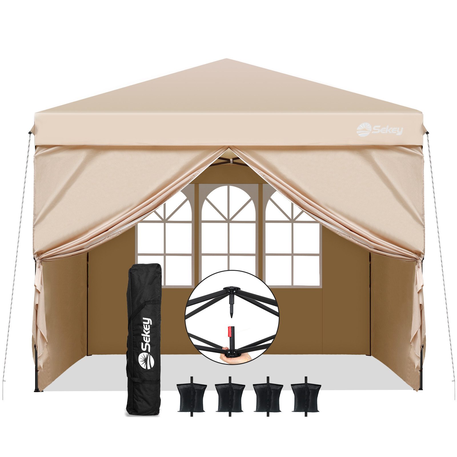 Sekey Faltpavillon 300x300 cm Pavillon Gartenpavillon günstig online kaufen