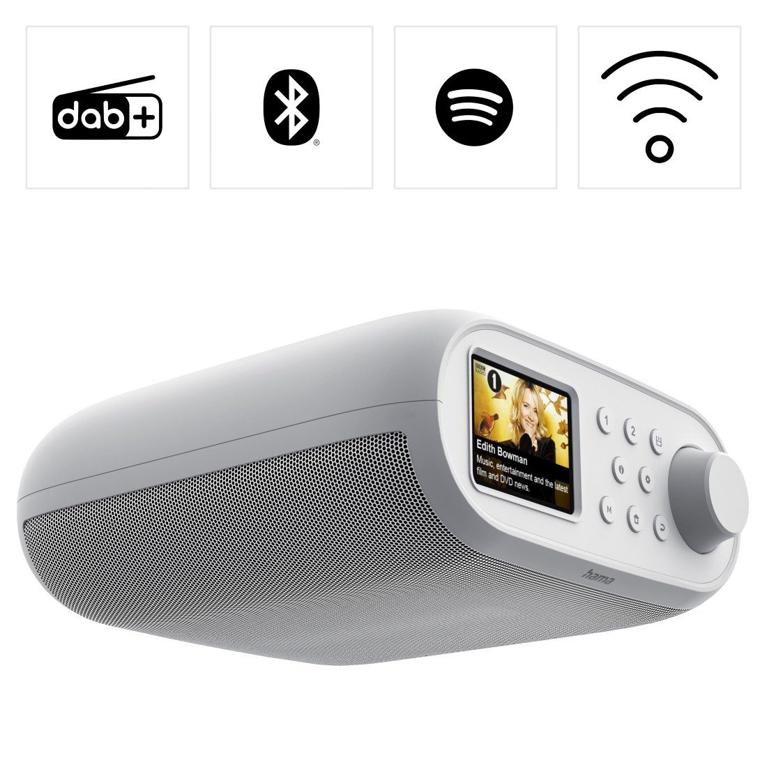 Hama DAB-Radio (mit Bluetooth, Digitalradio, FM/DAB plus, Radiowecker) Digitalradio (DAB) (5 W, Unterbauradio mit Montagematerial)