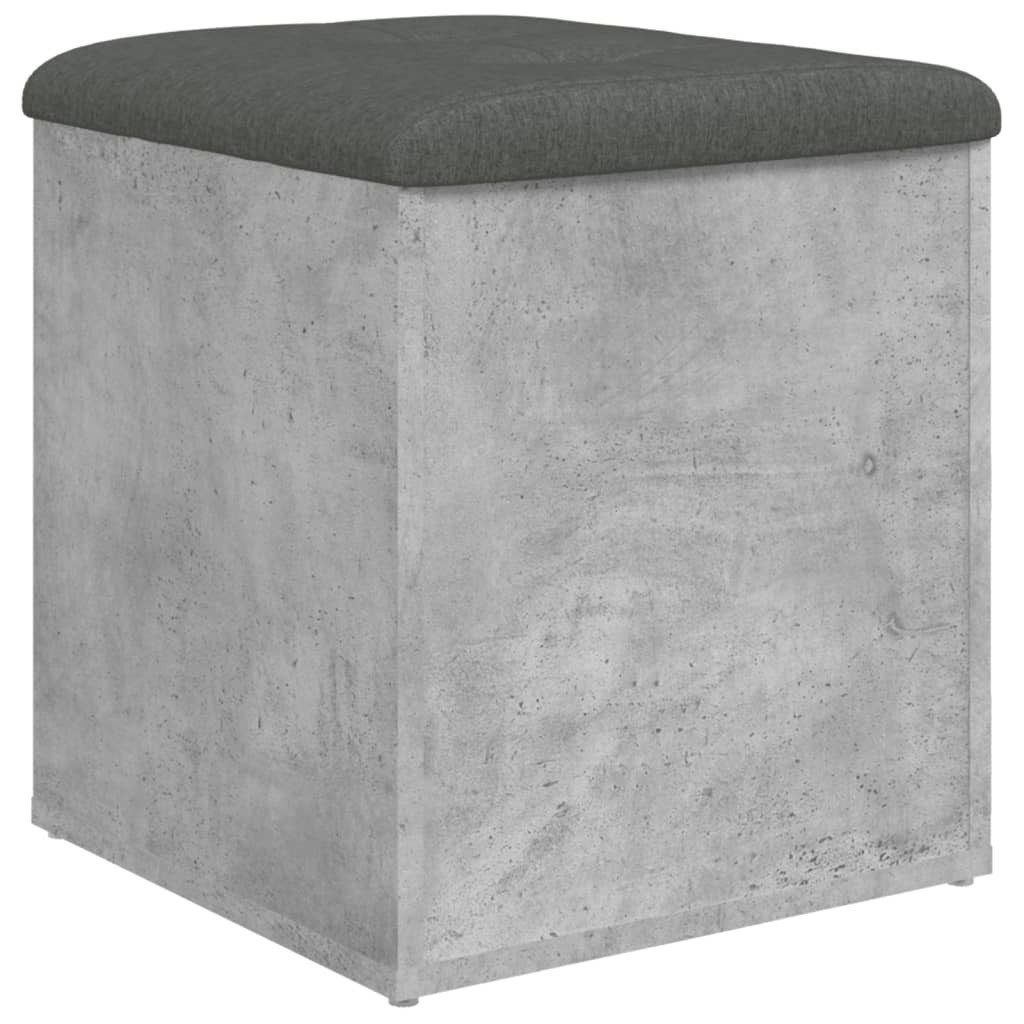 furnicato Truhenbank Sitzbank Betongrau 42x42x45 cm aus Holzwerkstoff mit Kissen, Stabile Aufbewahrungsbank mit Deckel und Stauraum für den Flur