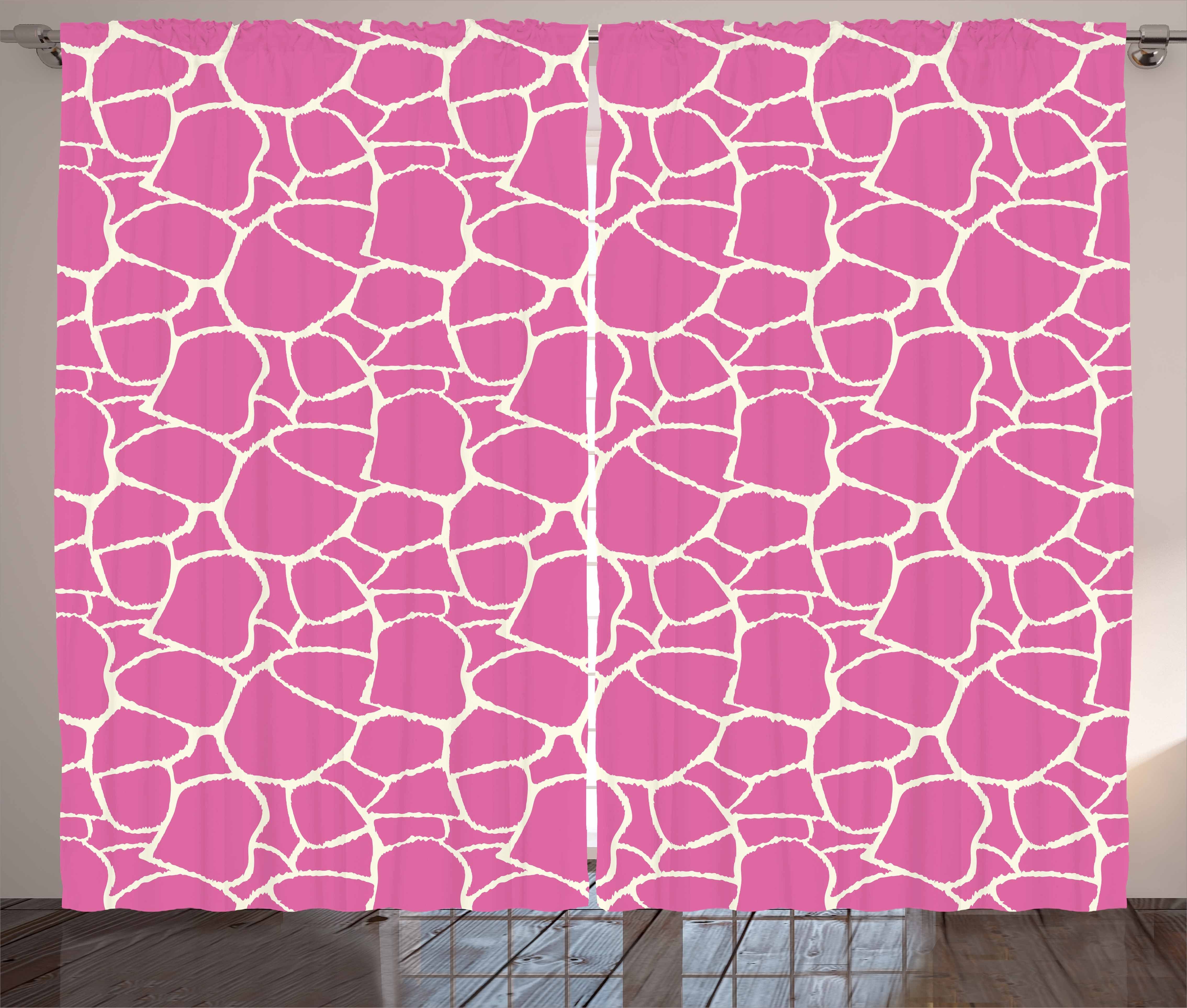 Haut und Haken, Hot Schlaufen Vorhang Abakuhaus, Schlafzimmer Zusammenfassung Pink Giraffe Kräuselband mit Gardine