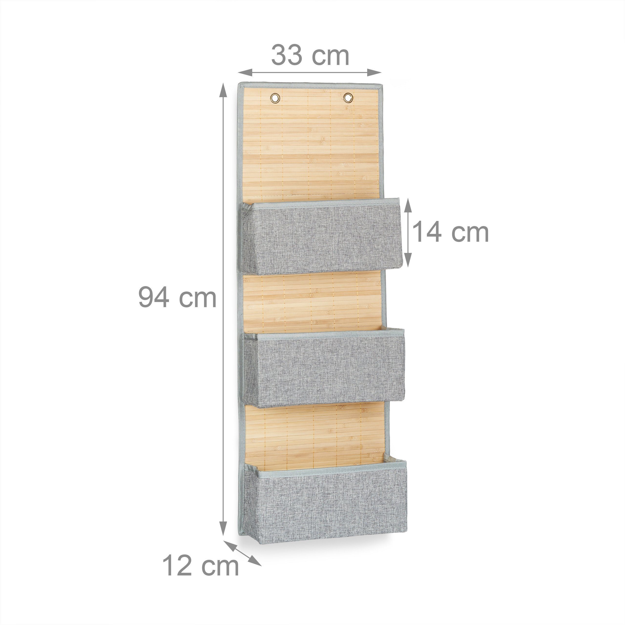 relaxdays Hängekorb 2x Hängeaufbewahrung Bad für Wand/Tür, L