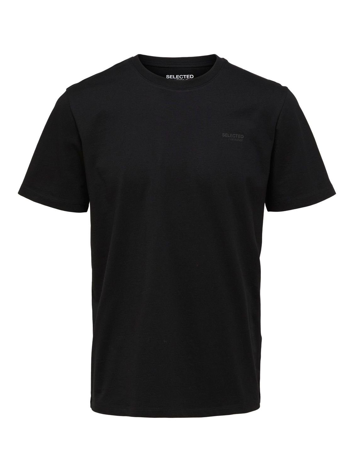 SELECTED HOMME aus T-Shirt 16087858 LOGO Baumwollmix (1-tlg) SLHASPEN Black