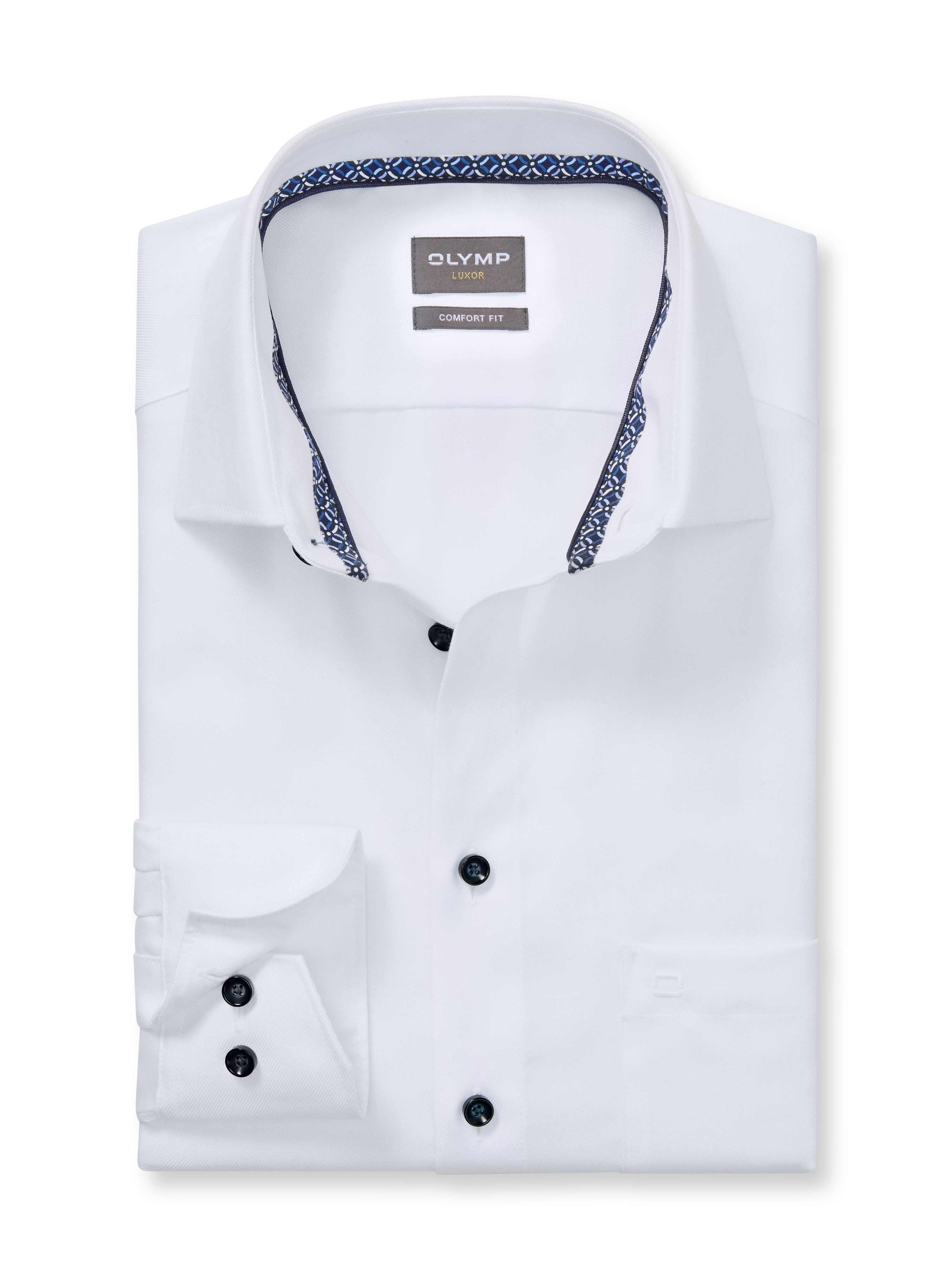 OLYMP Businesshemd Luxor Comfort Fit New-Kentkragen kontrastfarbene Details günstig online kaufen