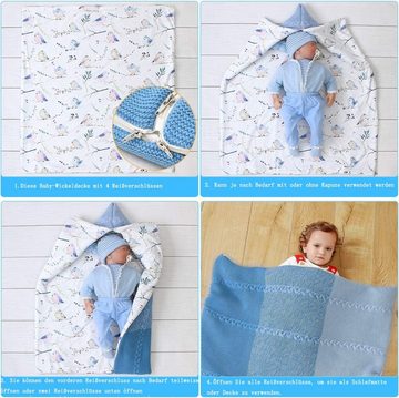 Babydecke Neugeborenen Wickeldecke, Multifunktional Schlafsack Kinderwagen Decke, Juoungle