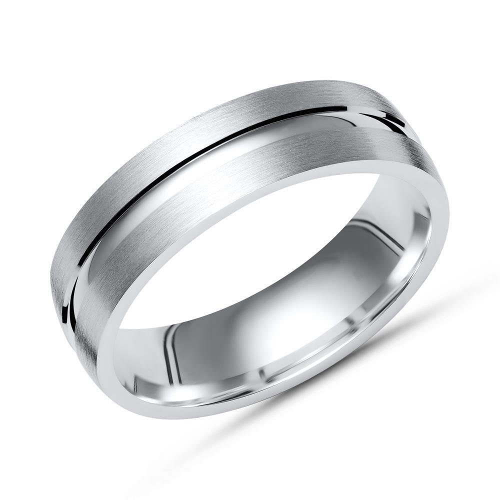Unique Silberring Unique Silberring 925 Sterling Silber matt Glanzrille 6mm breit R8528