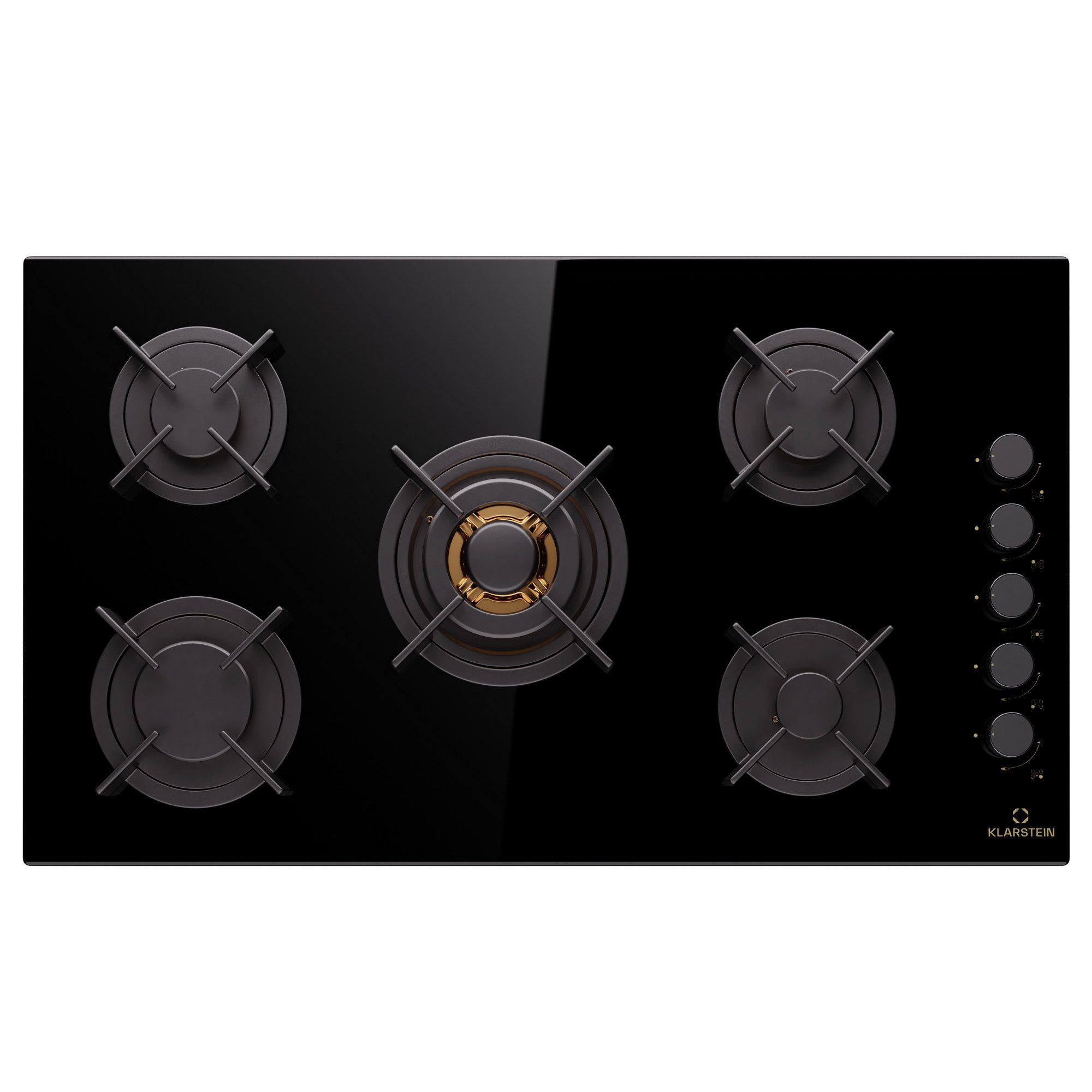 Klarstein Gas-Kochfeld Goldflame CP11-Goldfl-5BK-S.C, Варочные панели Gas Hob 5 Zonen Glaskeramik Einbau
