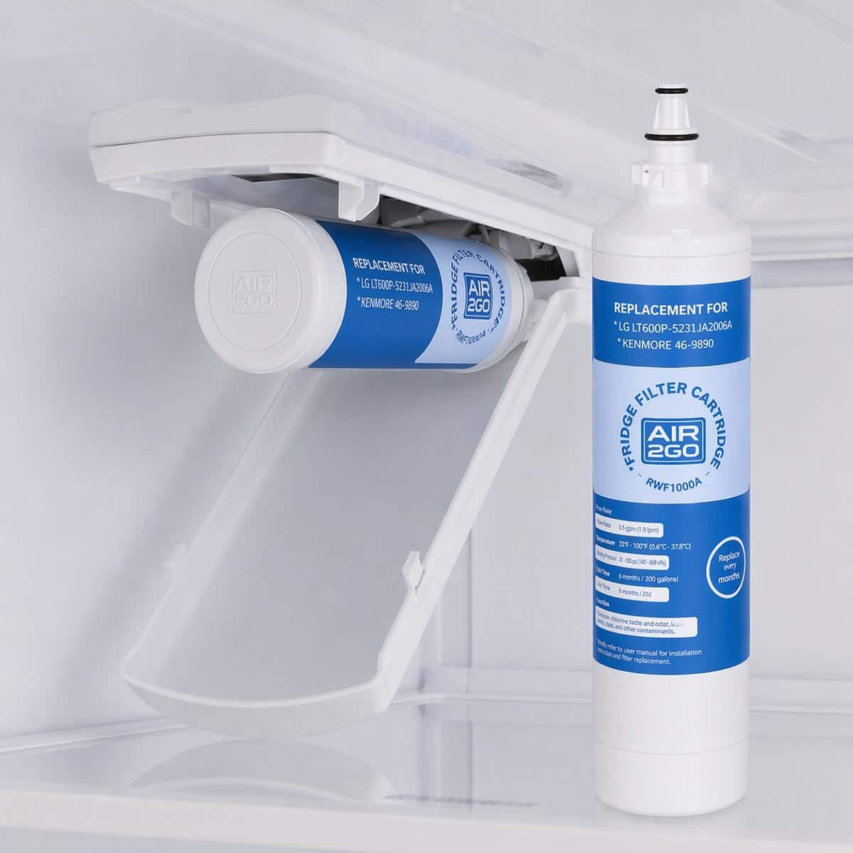 AIR2GO Wasserfilter für Beko 4830310101, Zubehör für Kühlschrankfilter für BEKO AP930S, APL13963B, GNE35714S, GNE35714W, GNE35720P, GNE35720X, GNE45720X, GNE45720S, GNE45720W, GNE45720X, Passend für Kühlschränke von BEKO
