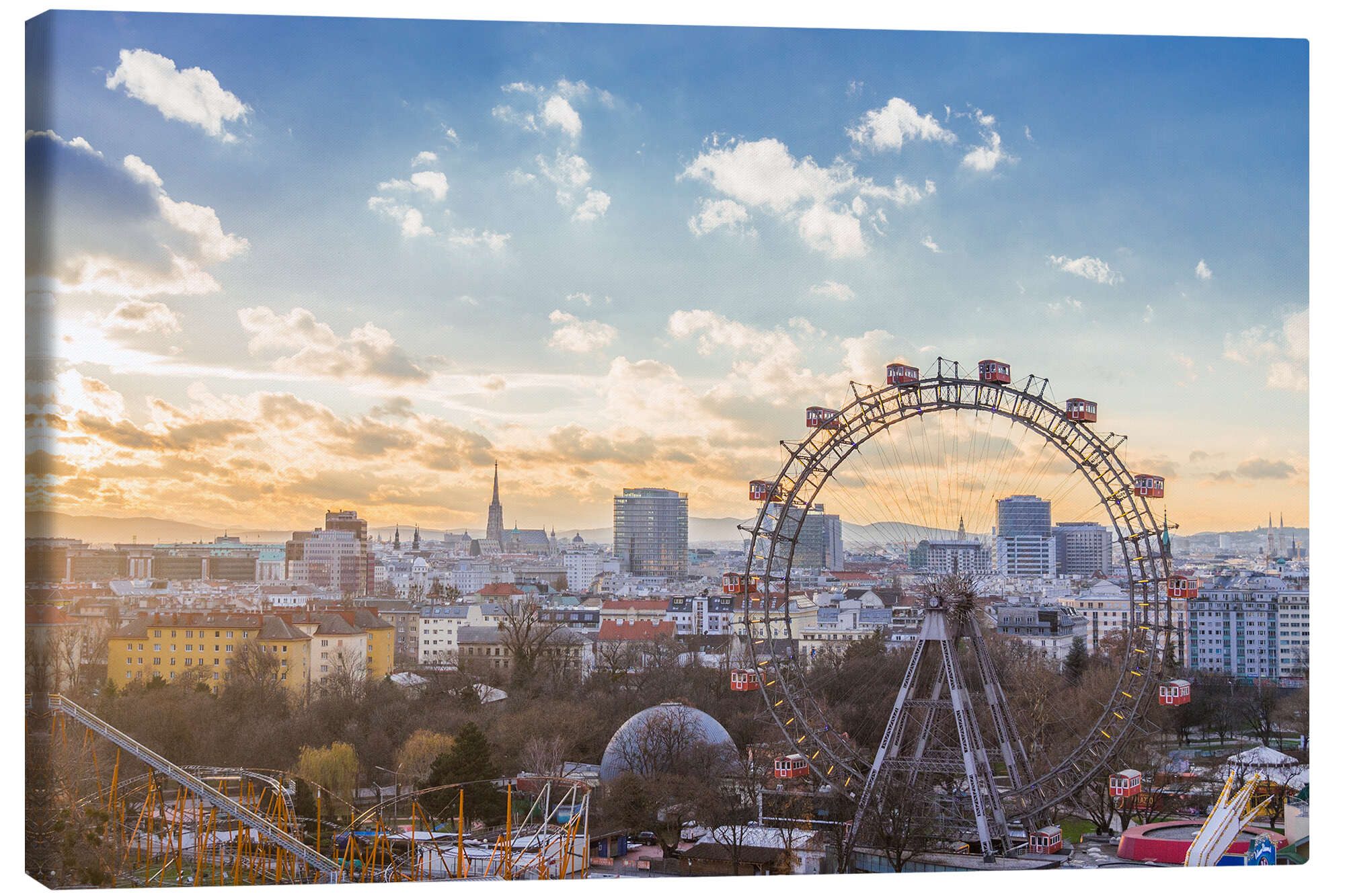 Posterlounge Wandbild Sonnenuntergang über Wien, George Pachantouris, erhältlich als Poster, Leinwandbild, Wandsticker oder Acrylglasbild