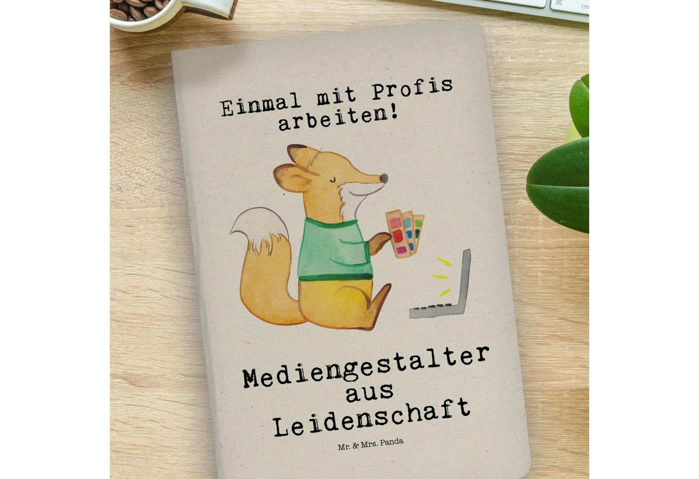 Thumbnail - Mr. & Mrs. Panda Notizbuch Mediengestalter Leidenschaft - Transparent - Geschenk, Grafiker, Noti Mr. & Mrs. Panda, Premi...