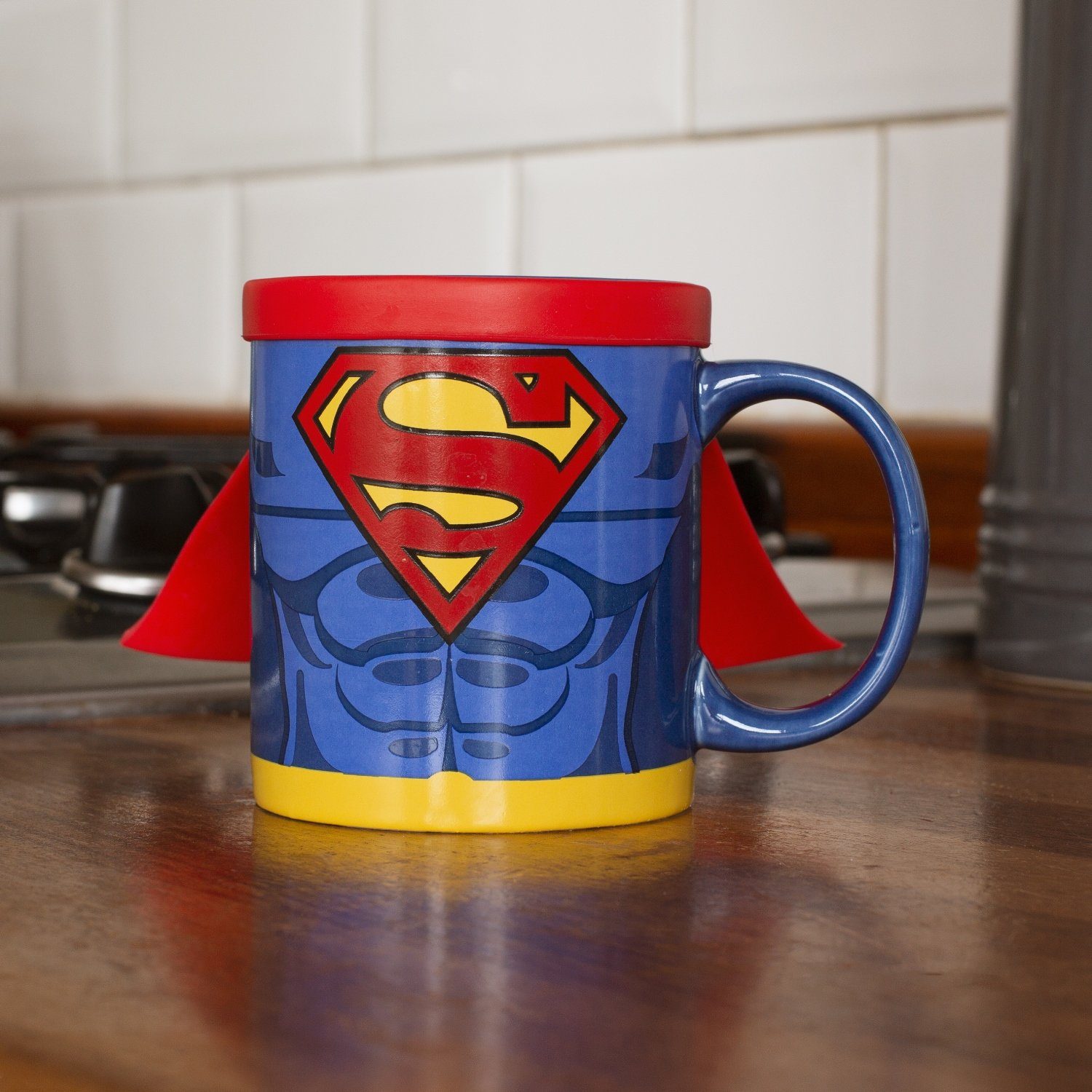mit Cape", Keramik, Mug with "Superman Tasse Up Thumbs Silikoncape