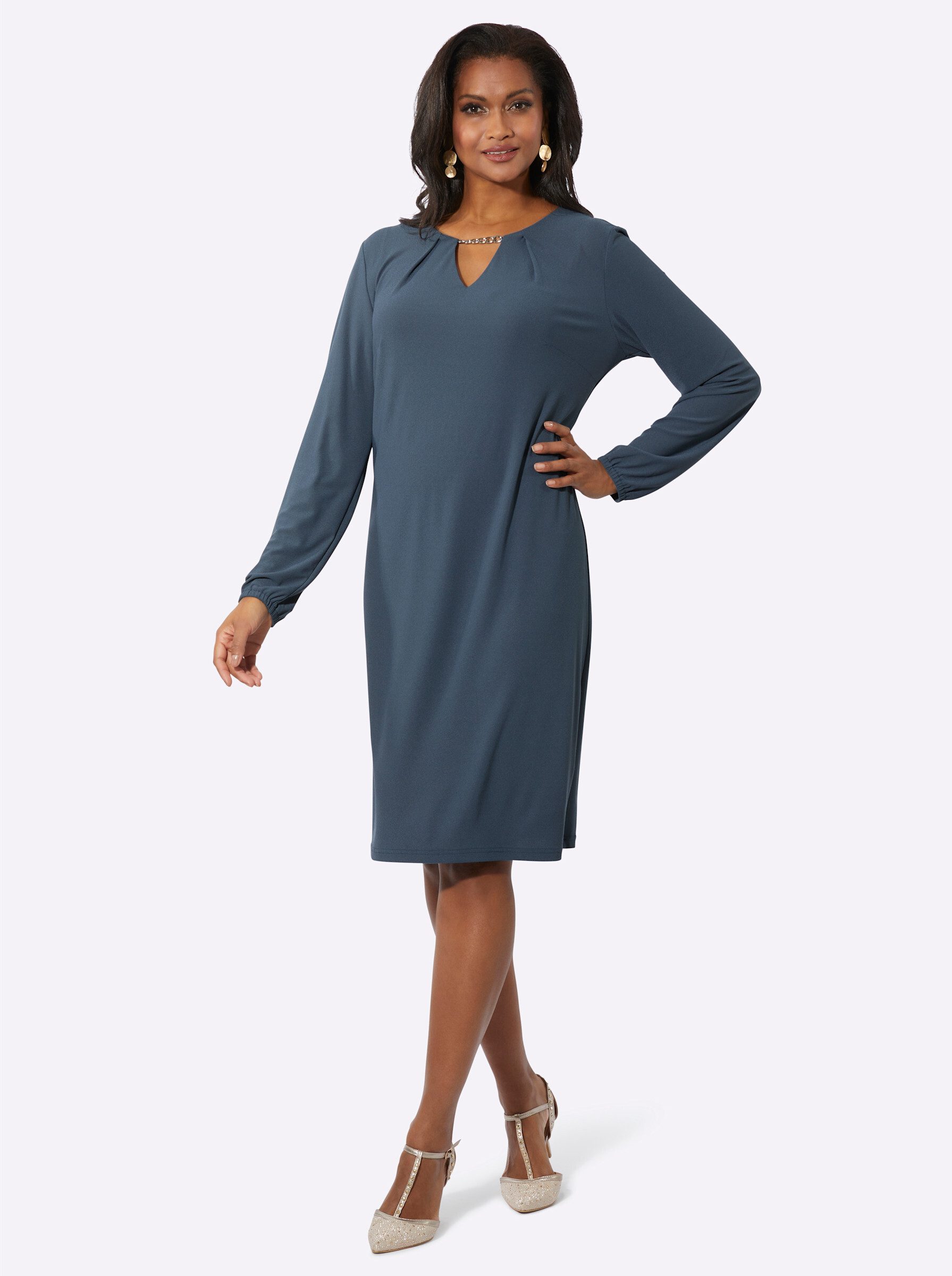Jerseykleid Jersey-Kleid Langarm