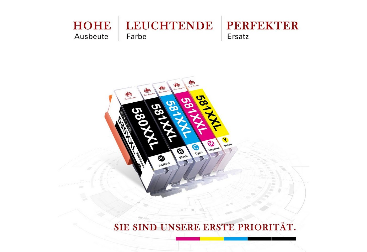 Thumbnail - Toner Kingdom ersetzt für Canon PGI-580XL CLI-581 XXL Tintenpatrone (für Canon TR7550 TS9150 TS9155 TS9550, Pixma TS8250...