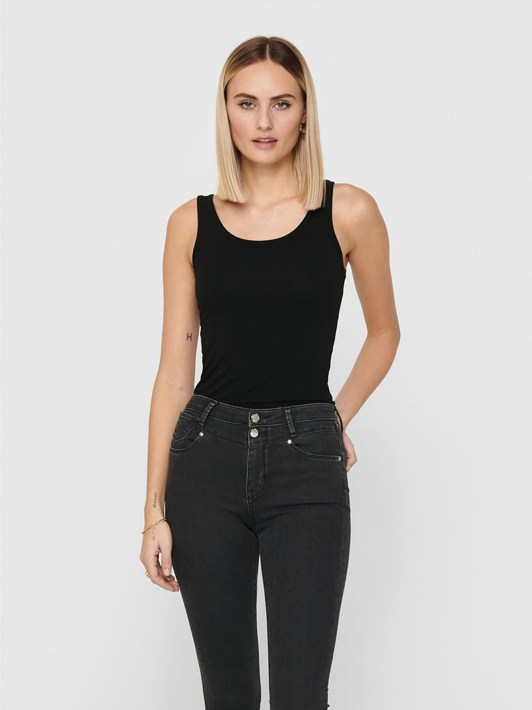 ONLY Shirttop Long Tank 2-er Stück Pack Basic Set ONLLIVE für (2-tlg) ONLLIVE LOVE S/L LONG TANK TOP NOOS