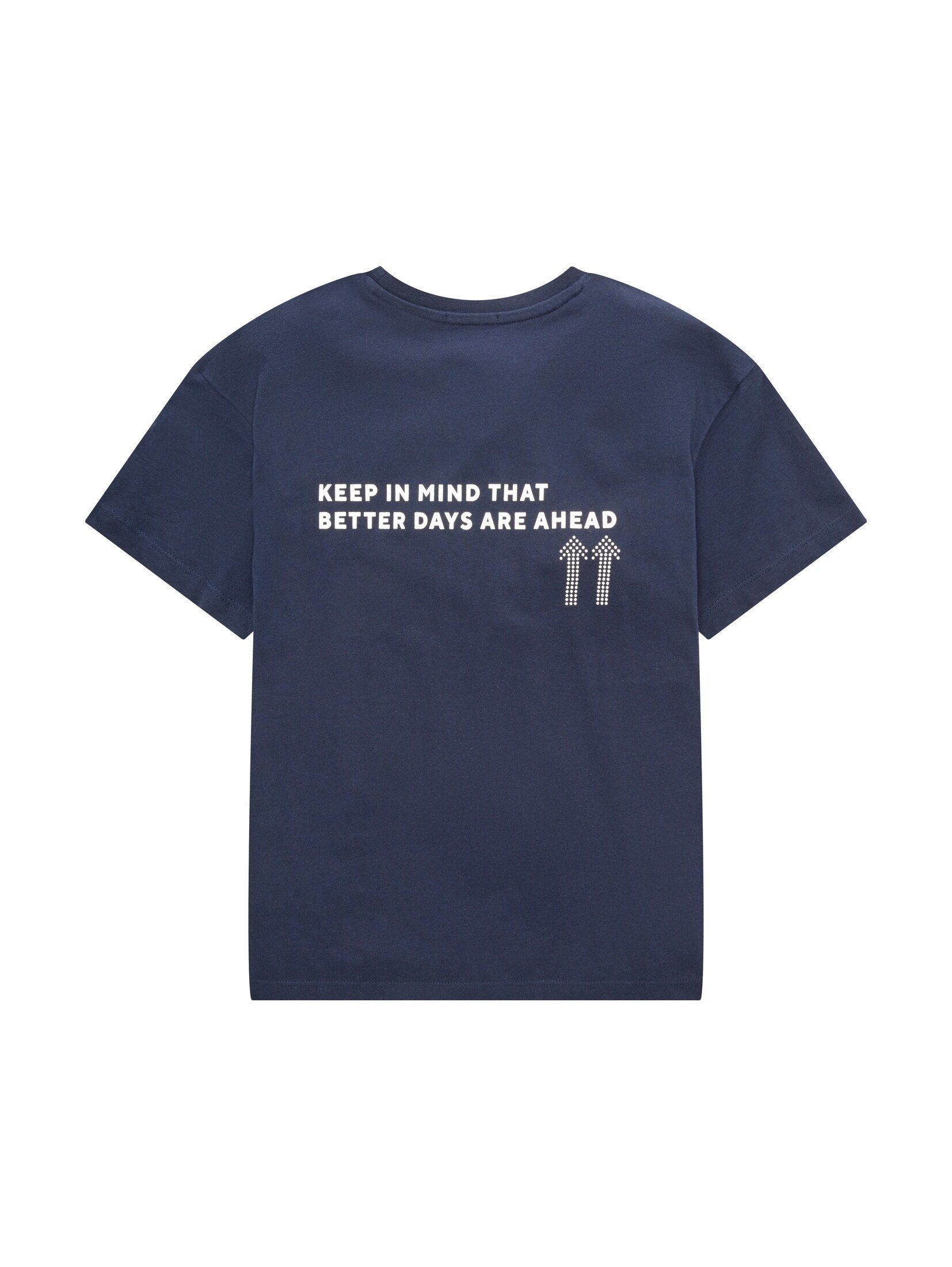 mit T-Shirt blue sky Textprint T-Shirt TAILOR TOM captain
