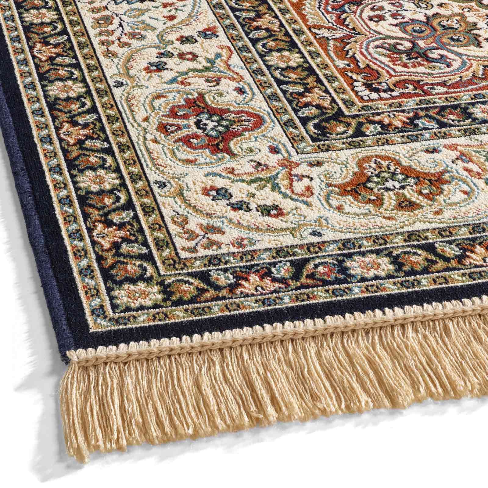 TaCa Home Teppich Vintage Designer Kurzflor, rechteckig, Höhe: 6 mm, Schlafzimmer Kinderzimmer Wohnzimmer Esszimmer, blau - 67 x 105 cm