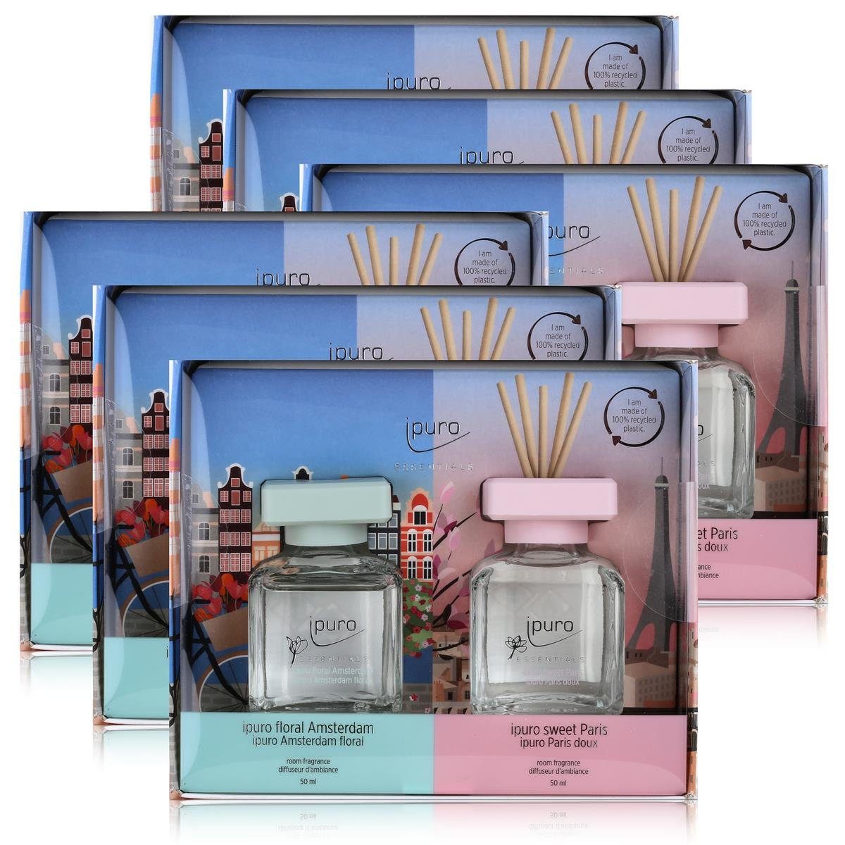 IPURO Raumduft Ipuro floral Amsterdam & sweet Paris 2x50ml - Duftöl Raumduft (6er Pac