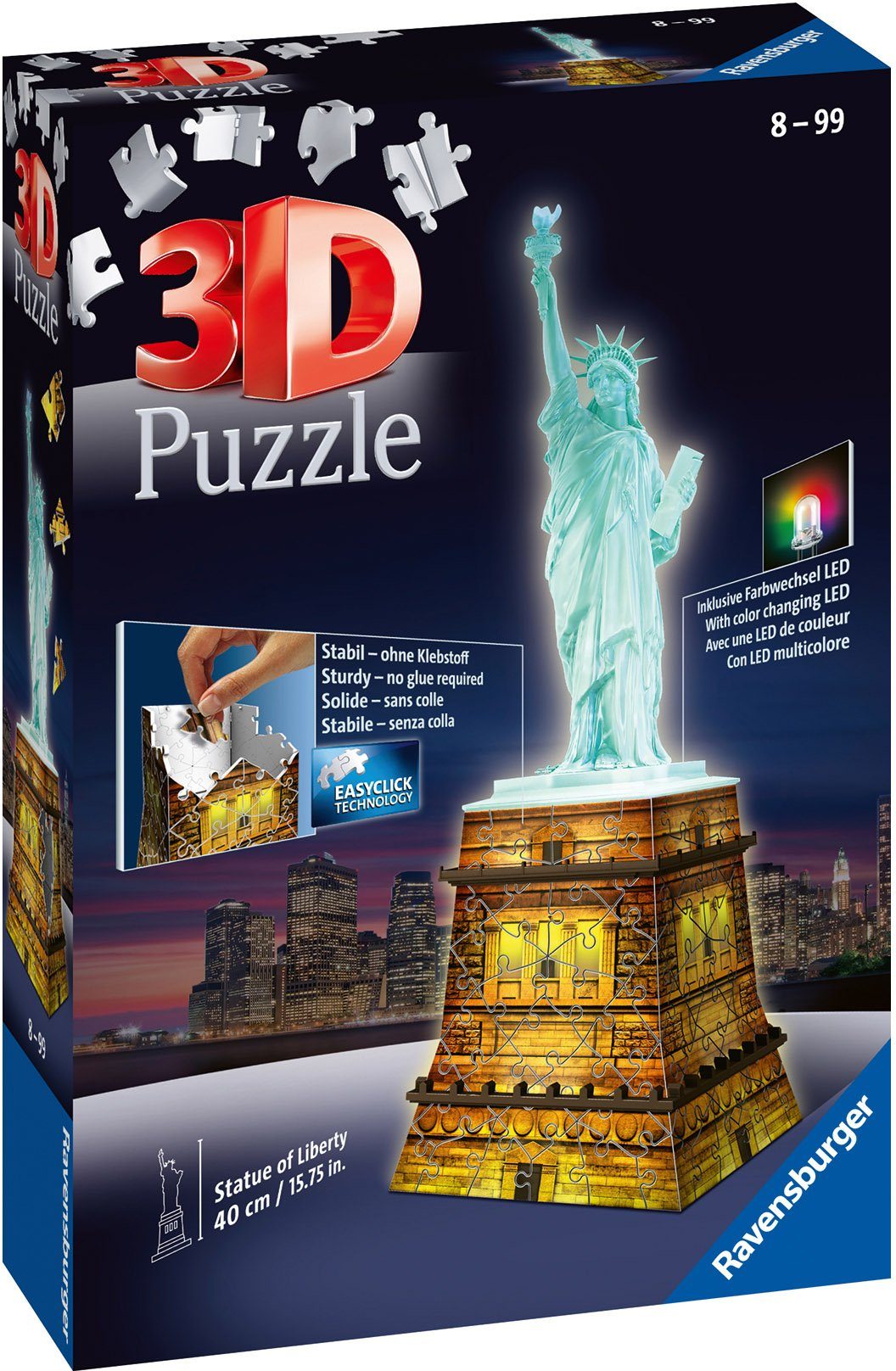 Ravensburger 3D-Puzzle Freiheitsstatue bei Nacht, 108 günstig online kaufen