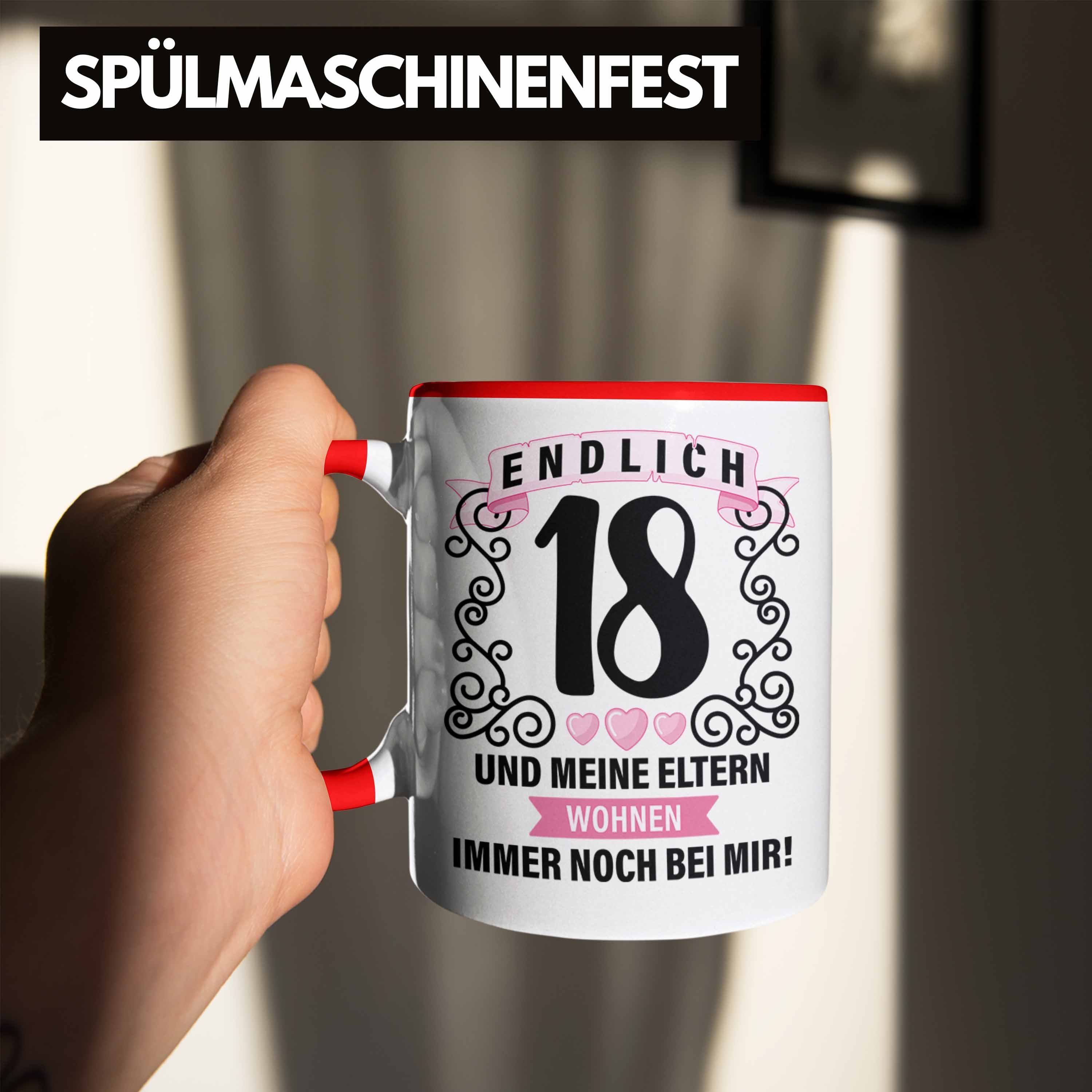 Geschenkideen Tasse Geburtstag Bday - 18er 18 Tasse 18. Trendation Geschenkidee Geschenke Jungen Mädchen Rot Geschenk Spruch zum Lustig Trendation 18