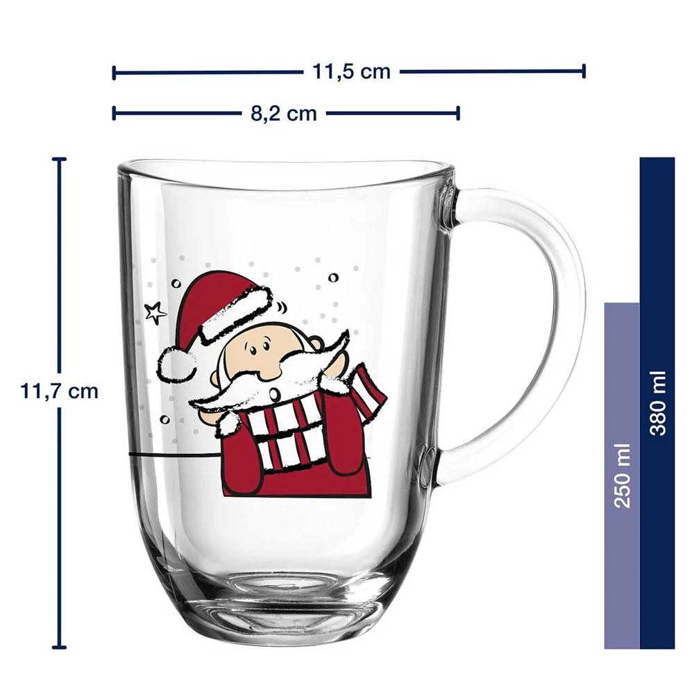LEONARDO Geschirr Leonardo Tasse hitzebeständiges Glas Weihnachtsmann (380m günstig online kaufen