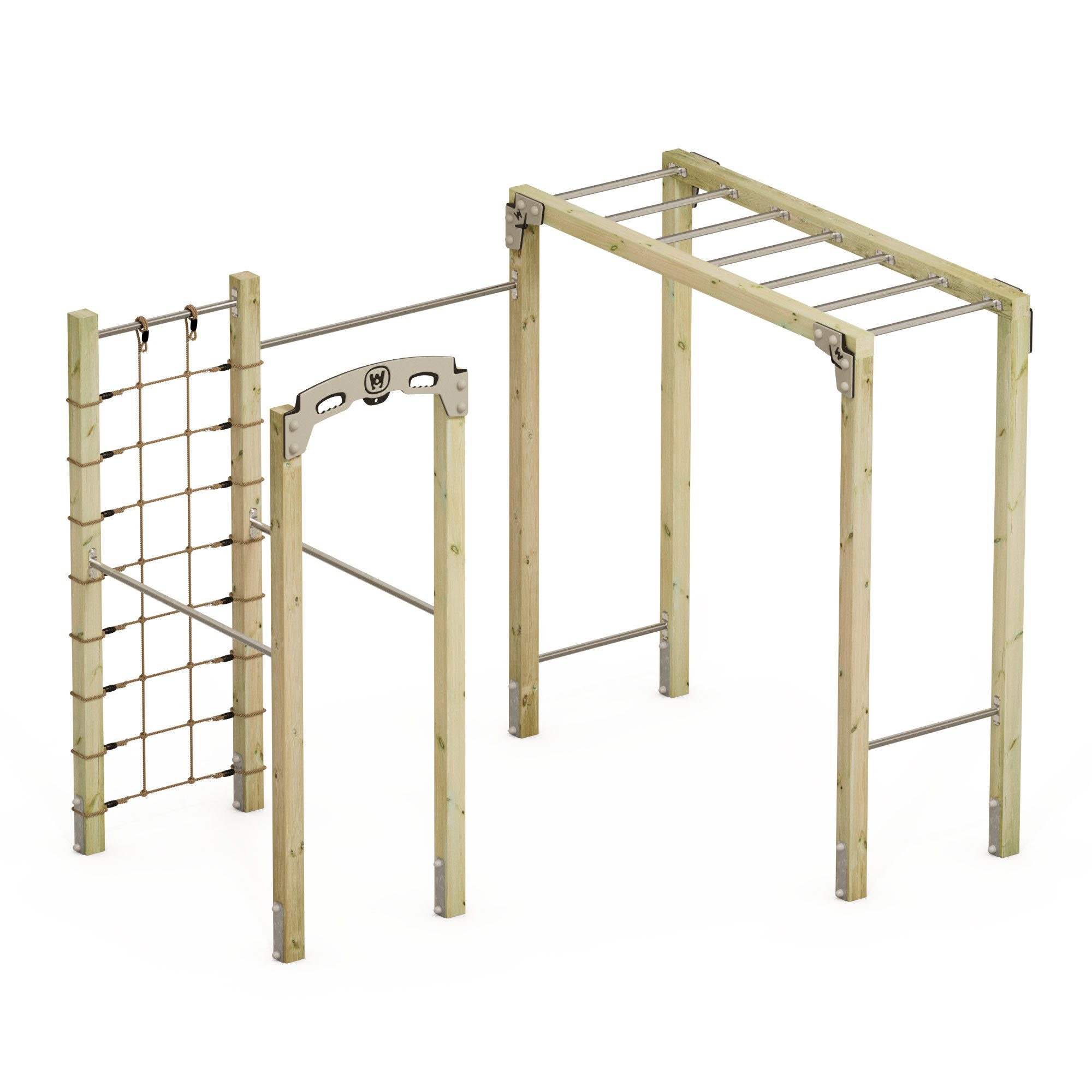 Wickey Klettergerüst Wickey FIT Base 820 – Klimmzugstation für Garten & Calisthenics, (Kraftstation, Fitnessstation, Sportgeräte für zuhause, Workout, Krafttraining, Gymtower, Fitnessturm, Outdoor-Fitnessgerät für Kinder & Erwachsene bis 100 kg), wetterfest mit 5 Jahren Garantie auf Holz- und HDPE-Teile*