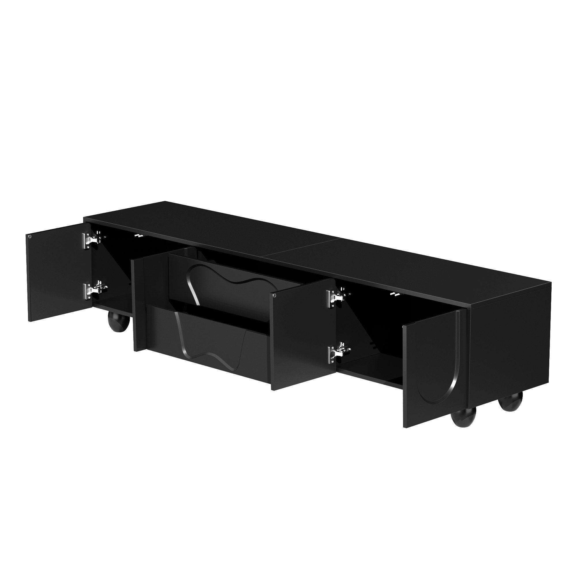 Odikalo TV-Schrank Lowboard TV-Bank Schubladen Aufbewahrung Holzbeinen, für Wohnzimmer