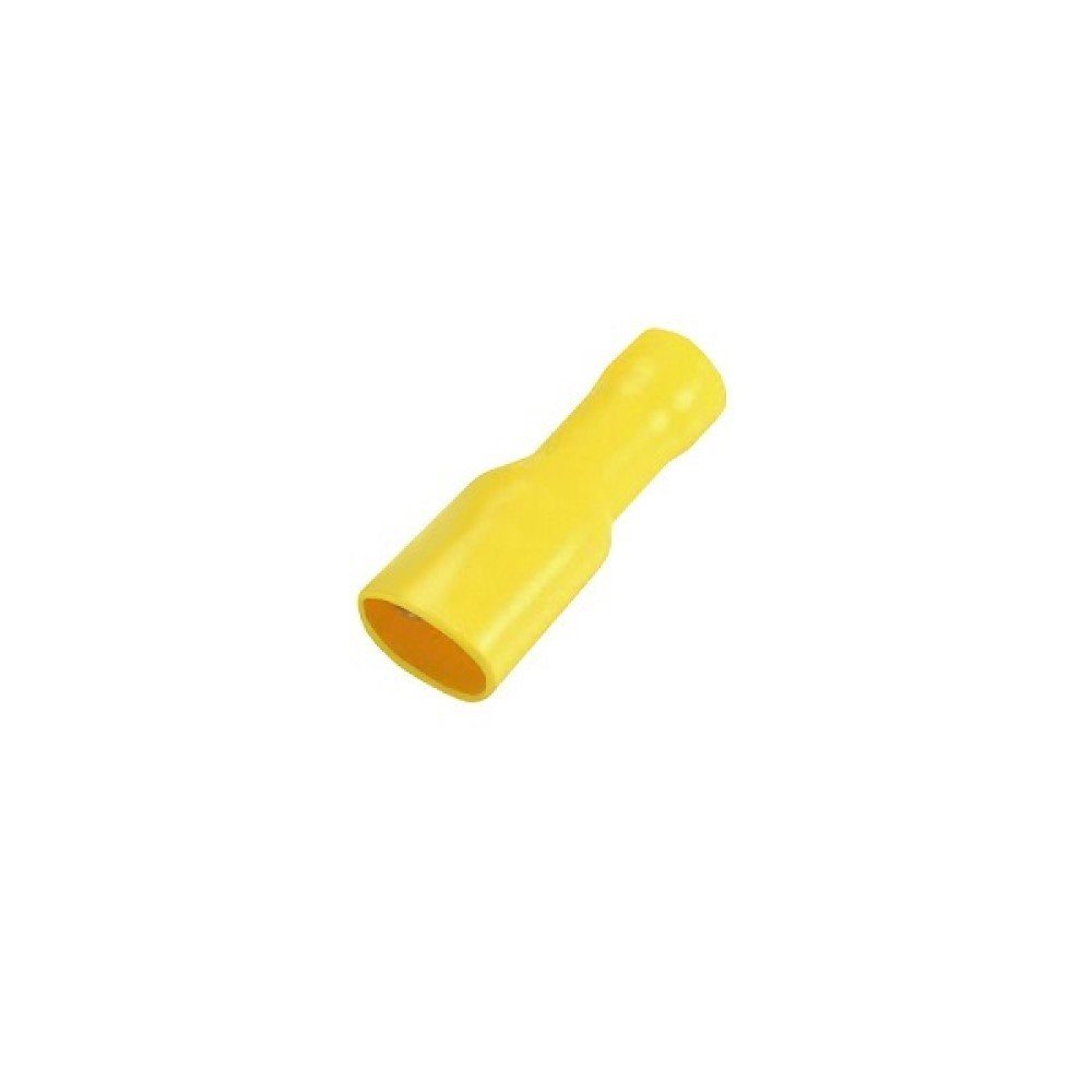 ARLI Flachsteckhülsen 100x Flachsteckhülsen 6,3 0,8 vollisoliert - mm gelb 6 mm² x 4