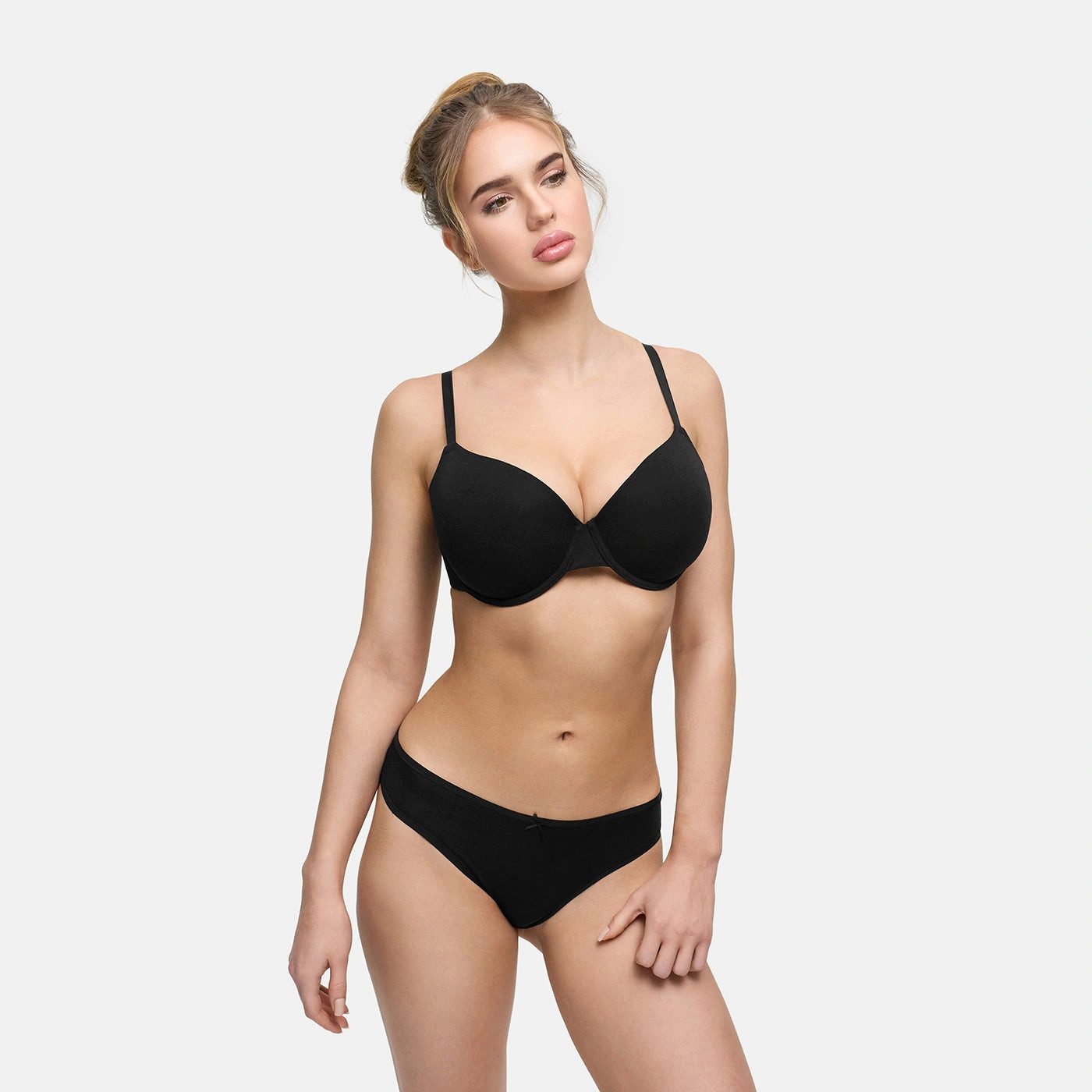 cfab by creamy fabrics Push-up-BH Baumwoll-T-Shirt Bügel-BH-Schwarz-75C (1- günstig online kaufen
