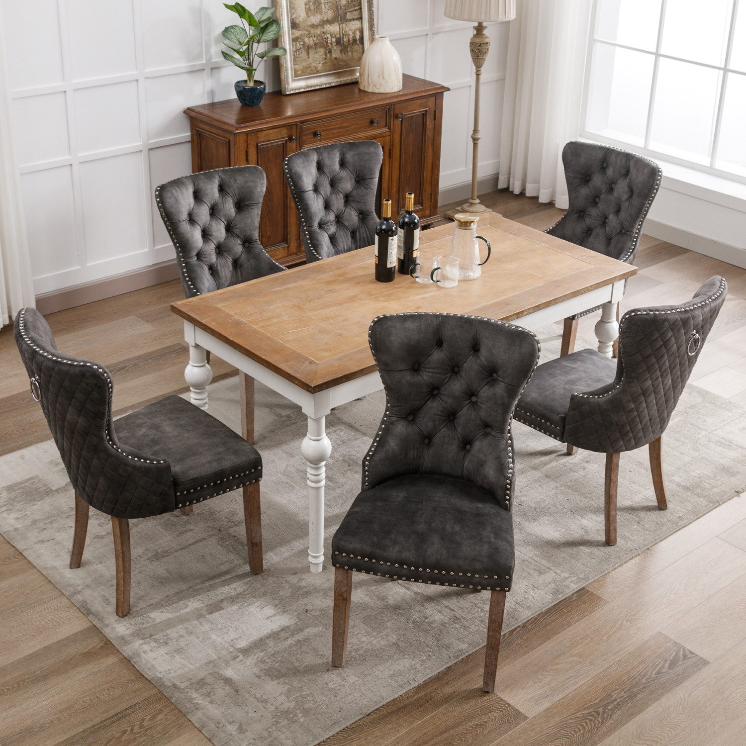 Flieks Esszimmerstuhl (Set, 6 St), 6er Set Polsterstühle Küchenstühle Wohnz günstig online kaufen