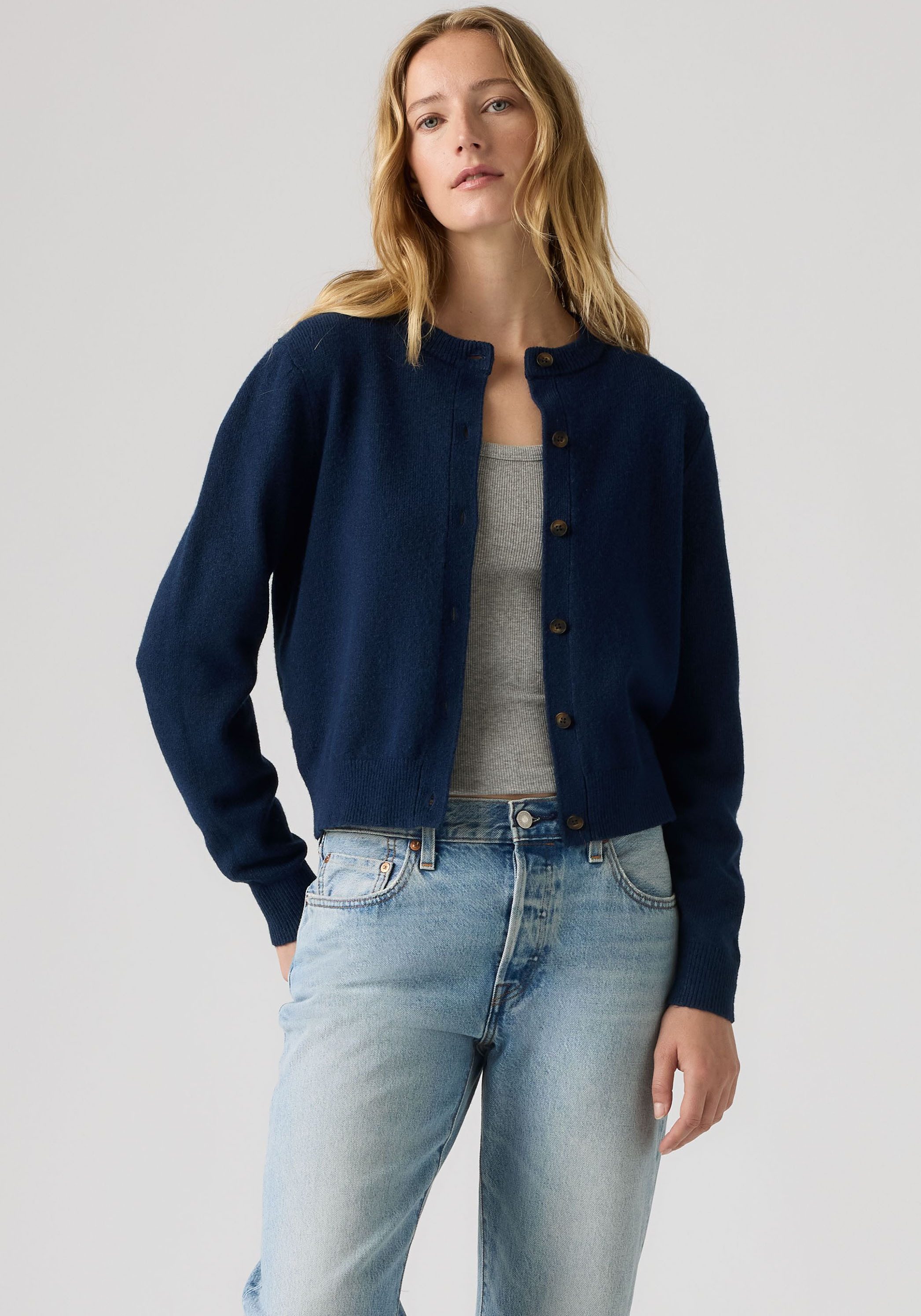 Levi's® Strickjacke CLAIRE LS CARDIGAN Taille bedeckend, schmale Passform