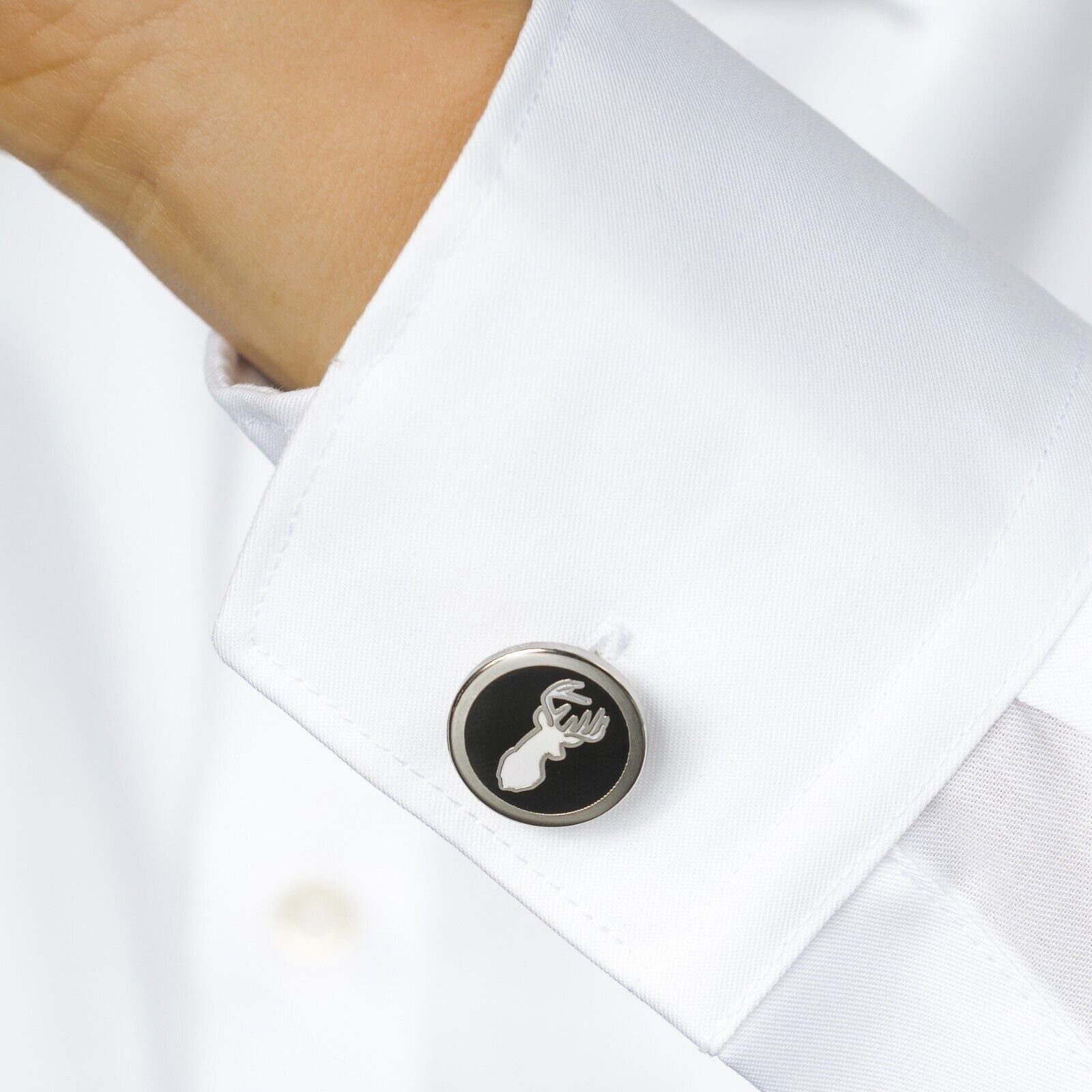 Hirschthal Manschettenknöpfe mit Gravur Herren Business Manschettenknöpfe Cufflinks (Set), im modischen Look