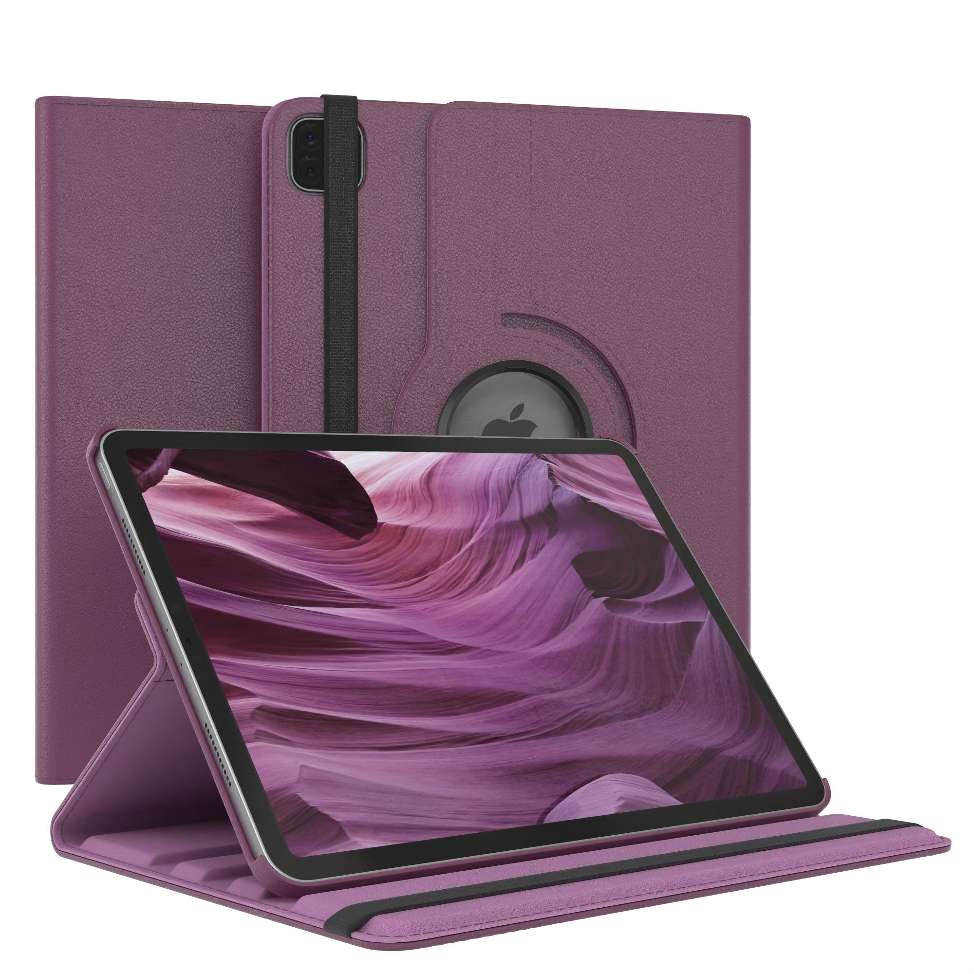EAZY CASE Tablet-Hülle Rotation Case für iPad Pro 11" 1./2./3./4. Gen. 11 Zoll, Tablet-Hülle Bookstyle Case Fullcover Schutz Tasche Stehfunktion Lila