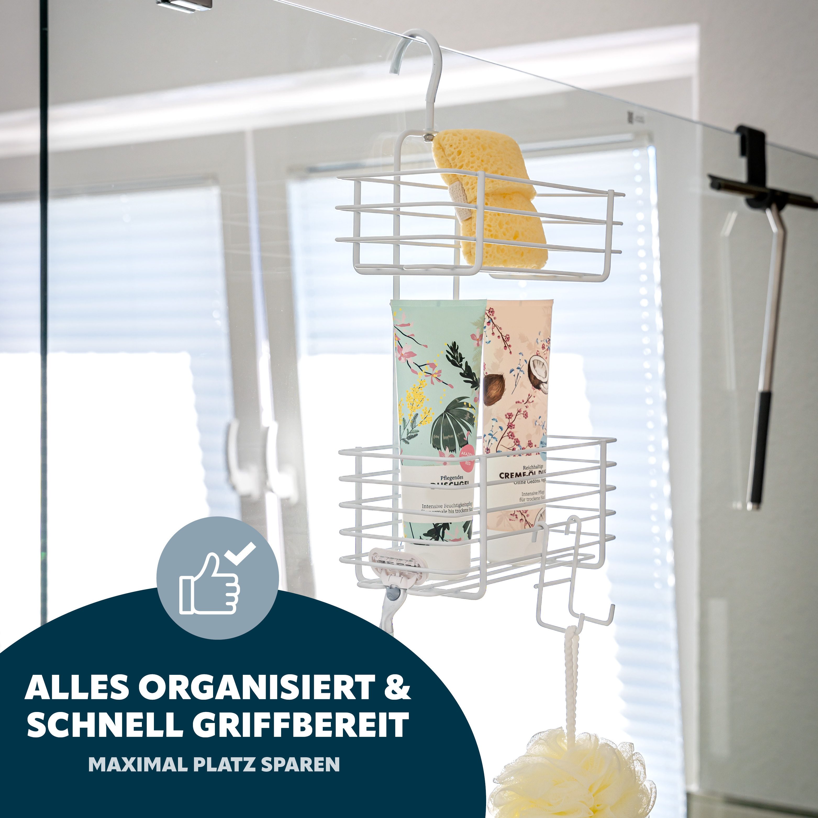 bremermann Duschregal Duschregal mit 2 Körben, zum Einhängen, weiß günstig online kaufen