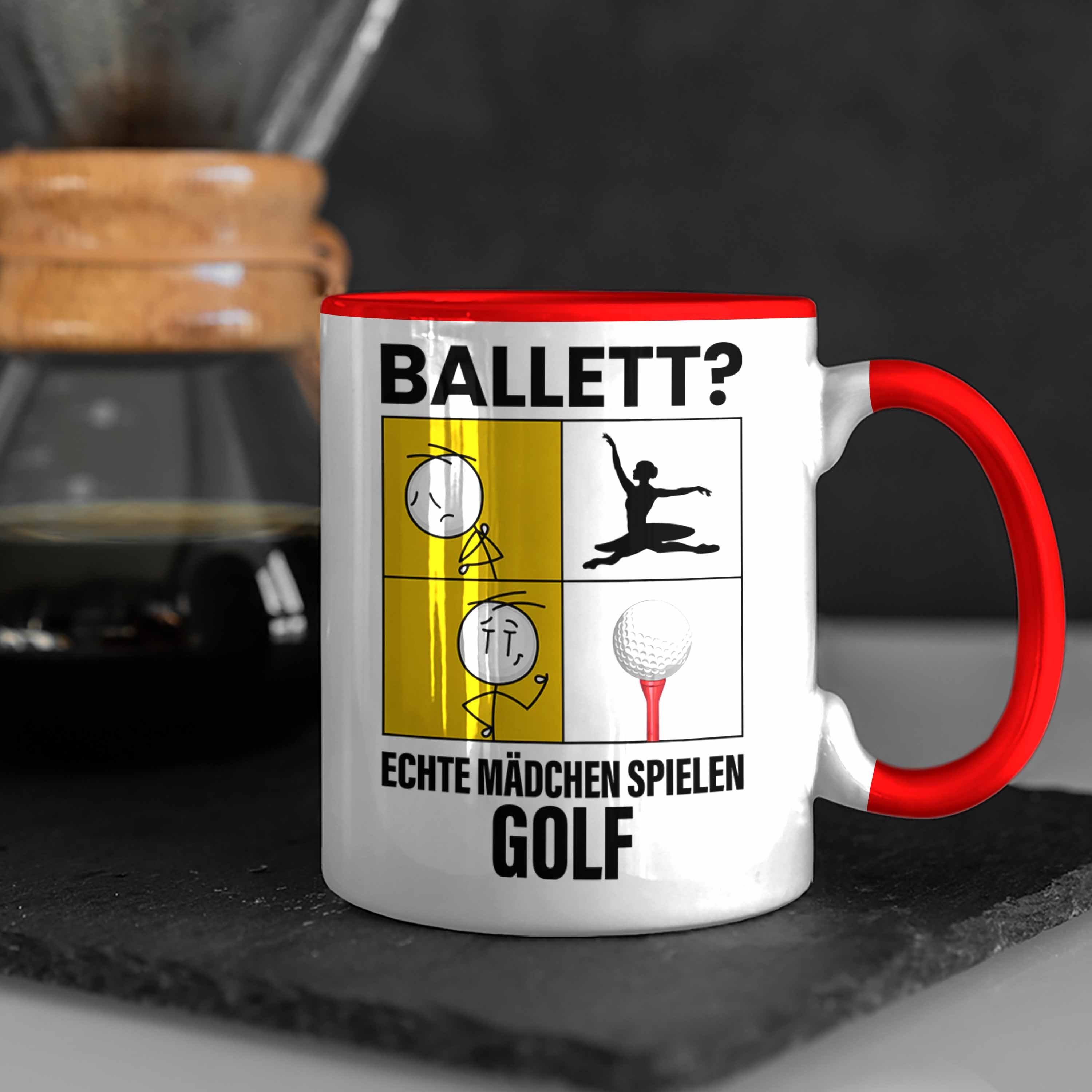 Trendation Sport Mädchen Mädchen Golf Echte Geschenk Golf-Sp Rot Tasse Tasse Frauen Spielen
