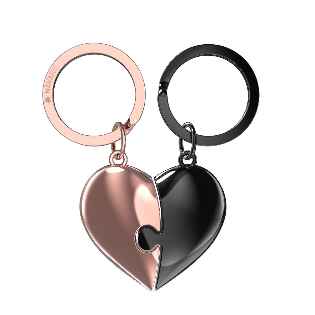 Navaris Schlüsselanhänger Liebespuzzle - Anhänger Handtasche Keychain mit - Zinklegierung